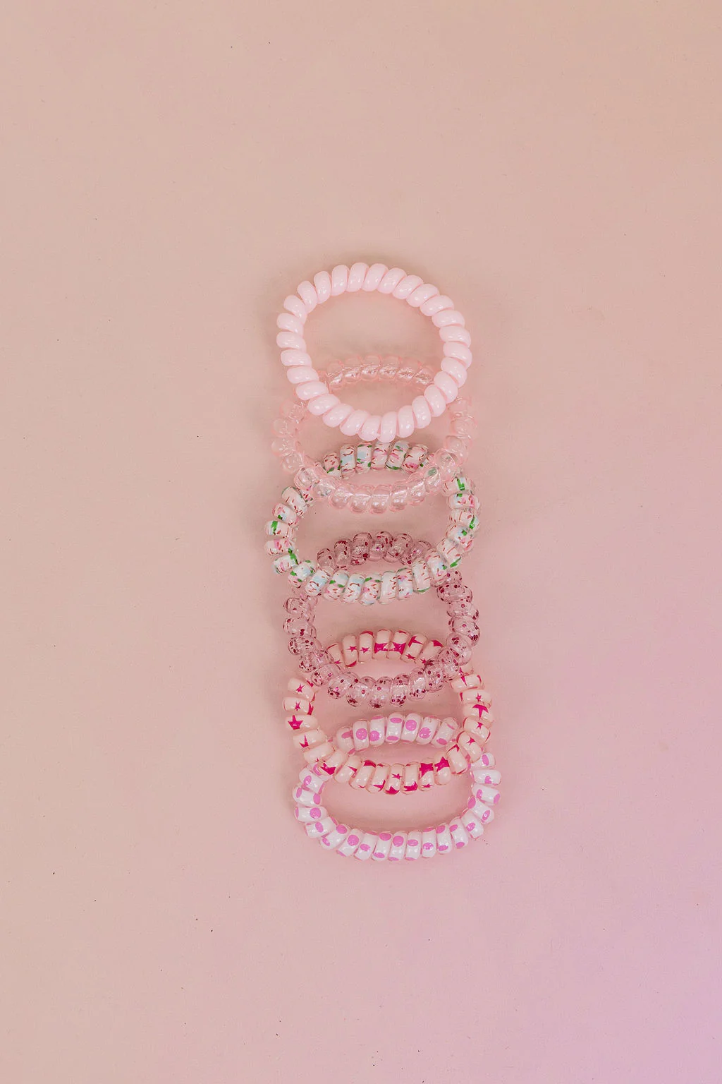 Pink Coil Hair Ties – 6 Pack