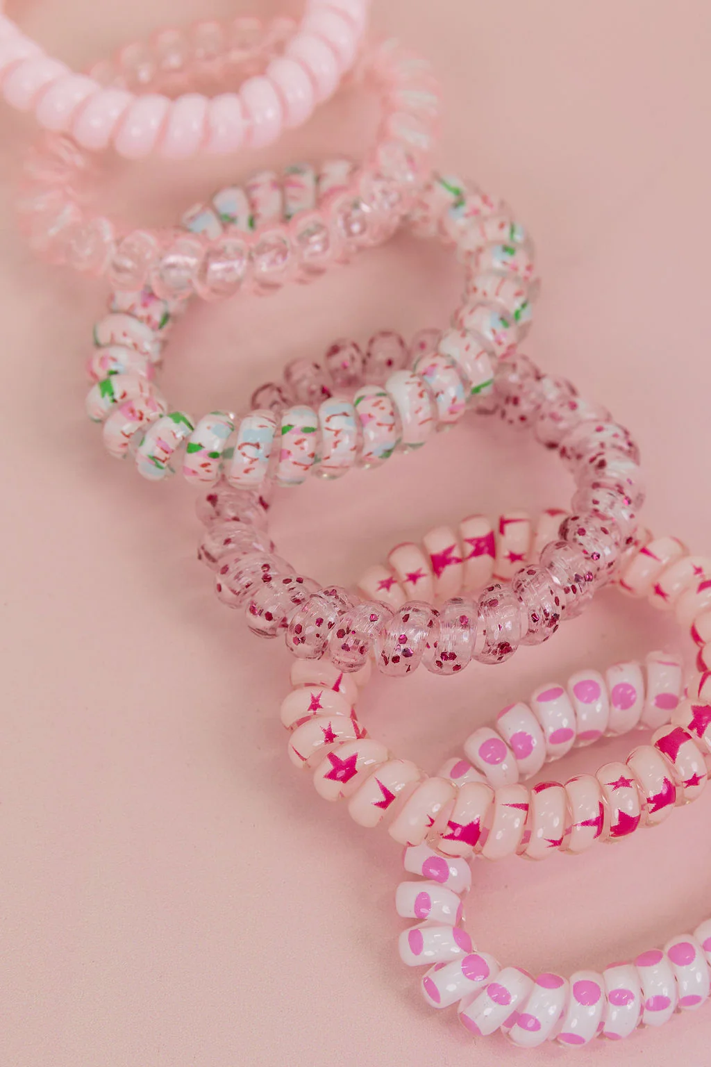 Pink Coil Hair Ties – 6 Pack - Image 3