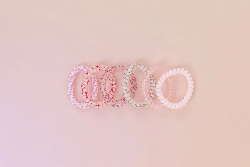 Pink Coil Hair Ties – 6 Pack - Image 4