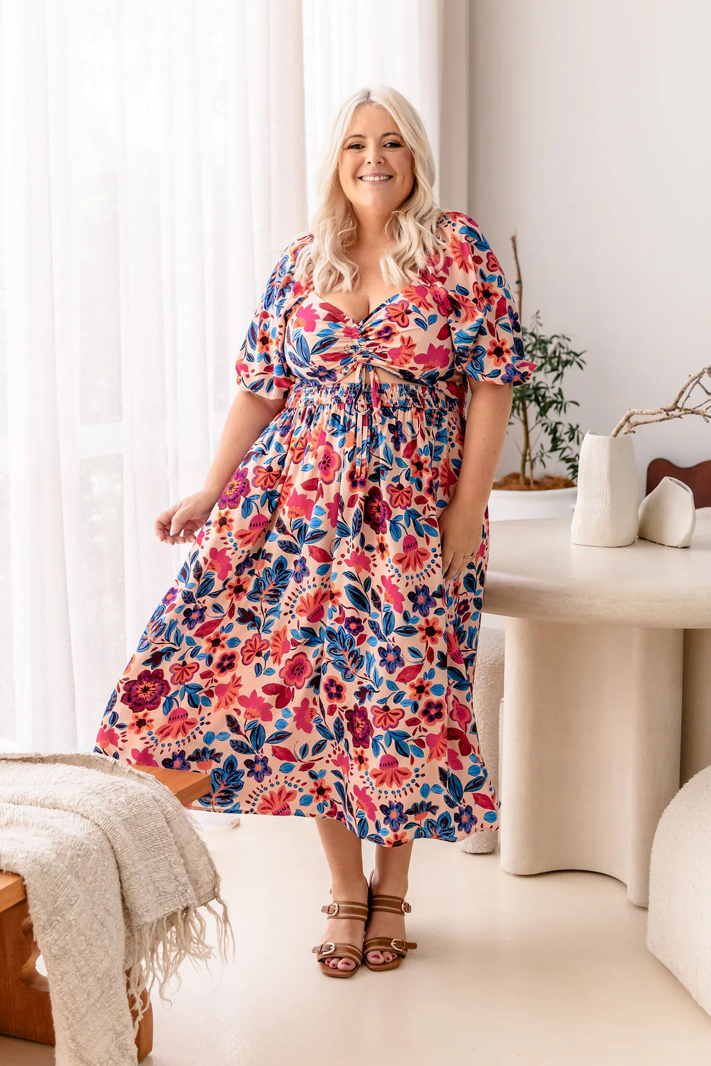 Pippa Cut Out Dress in Jardin