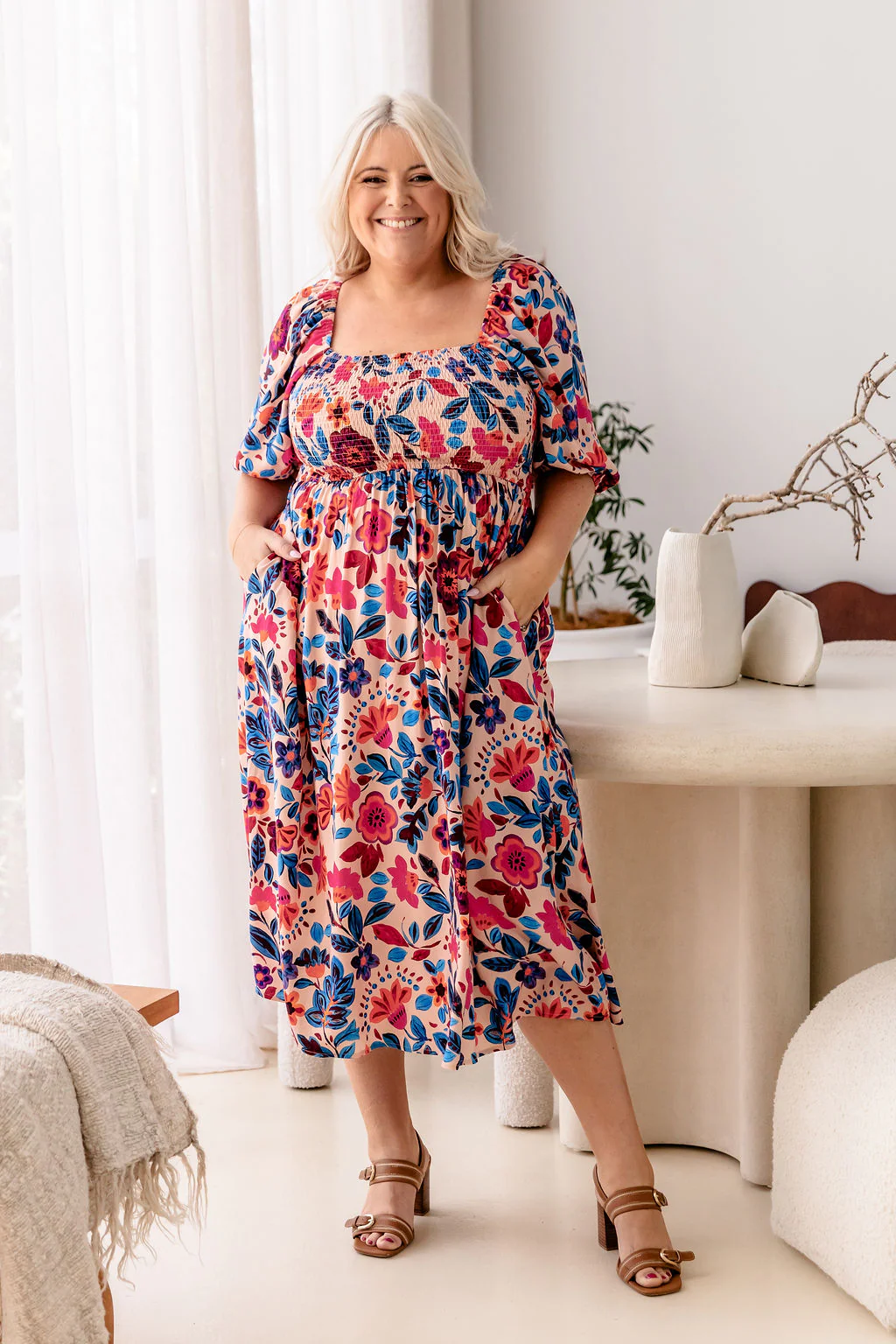 Pippa Cut Out Dress in Jardin - Image 11