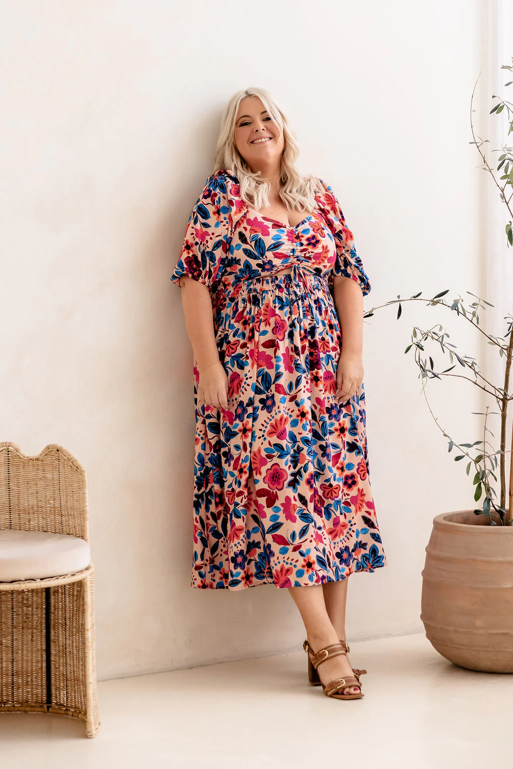 Pippa Cut Out Dress in Jardin - Image 15