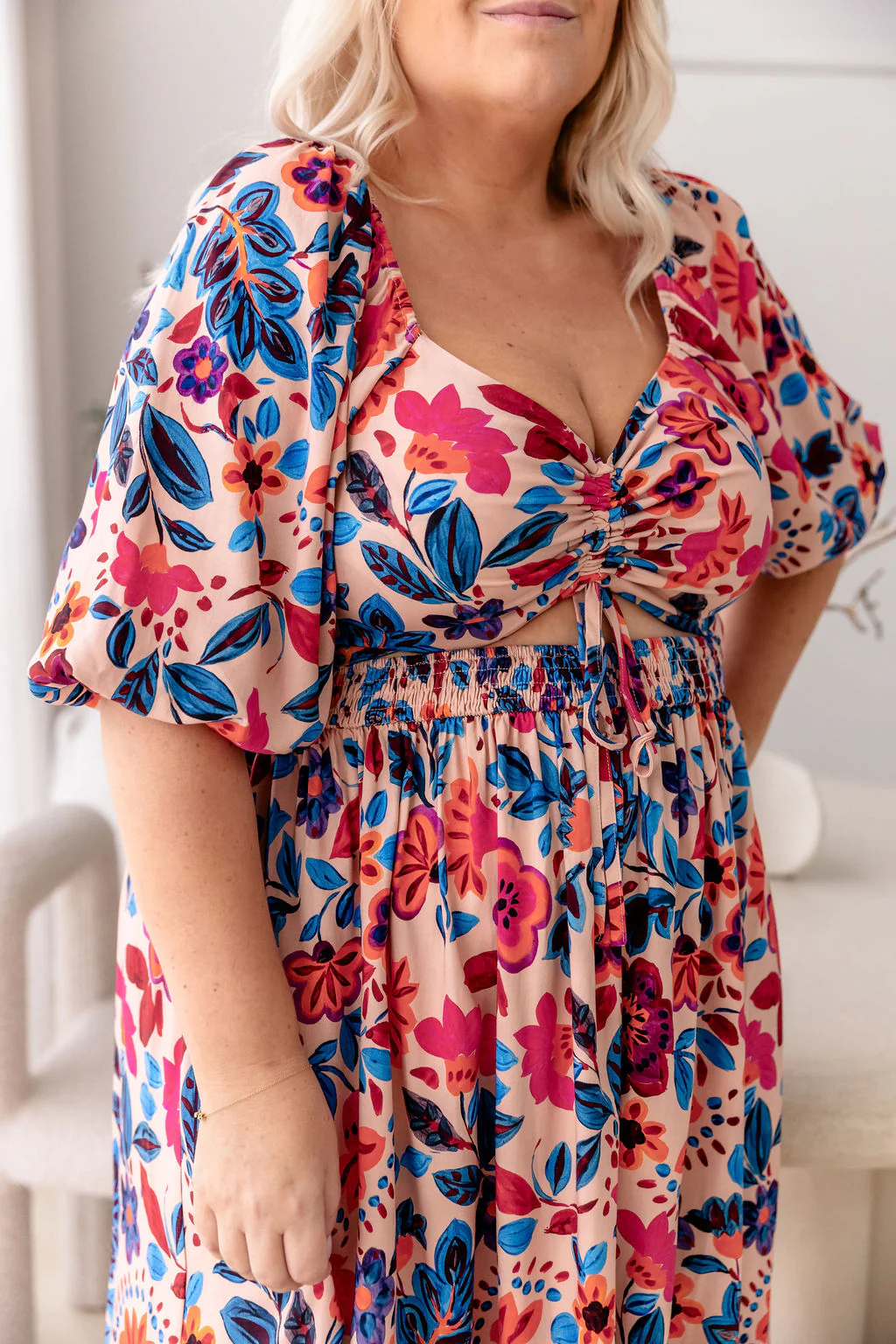 Pippa Cut Out Dress in Jardin - Image 2