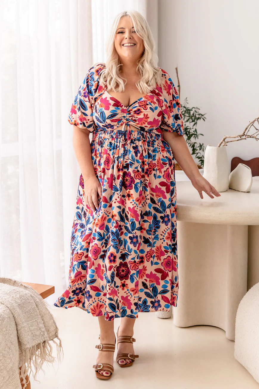 Pippa Cut Out Dress in Jardin - Image 3