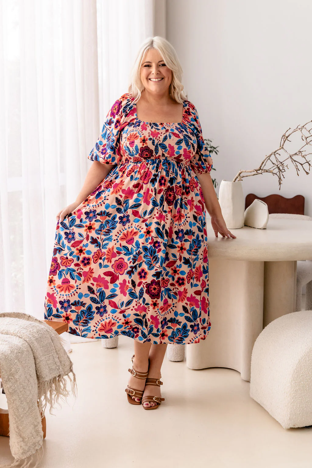 Pippa Cut Out Dress in Jardin - Image 4