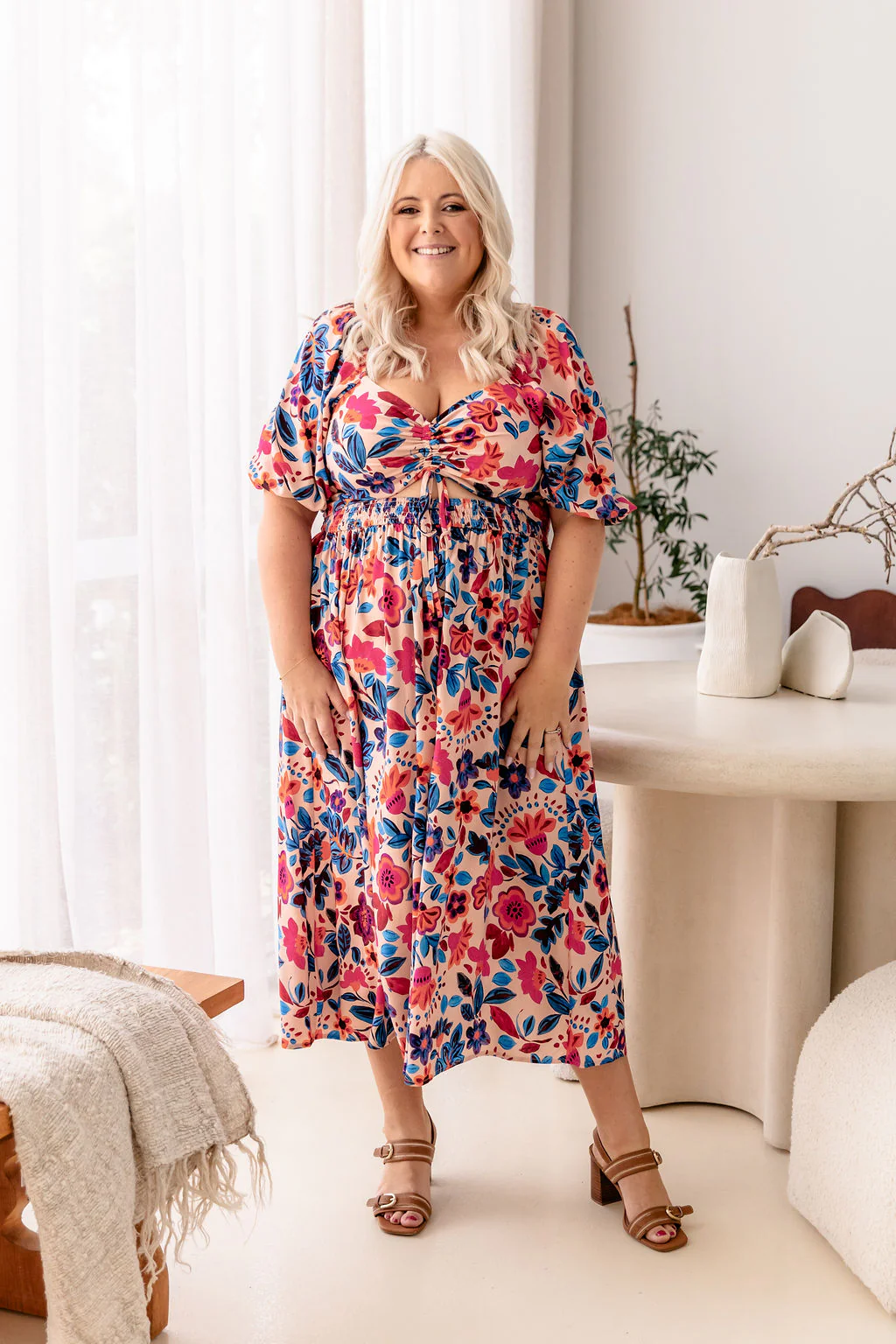 Pippa Cut Out Dress in Jardin - Image 5