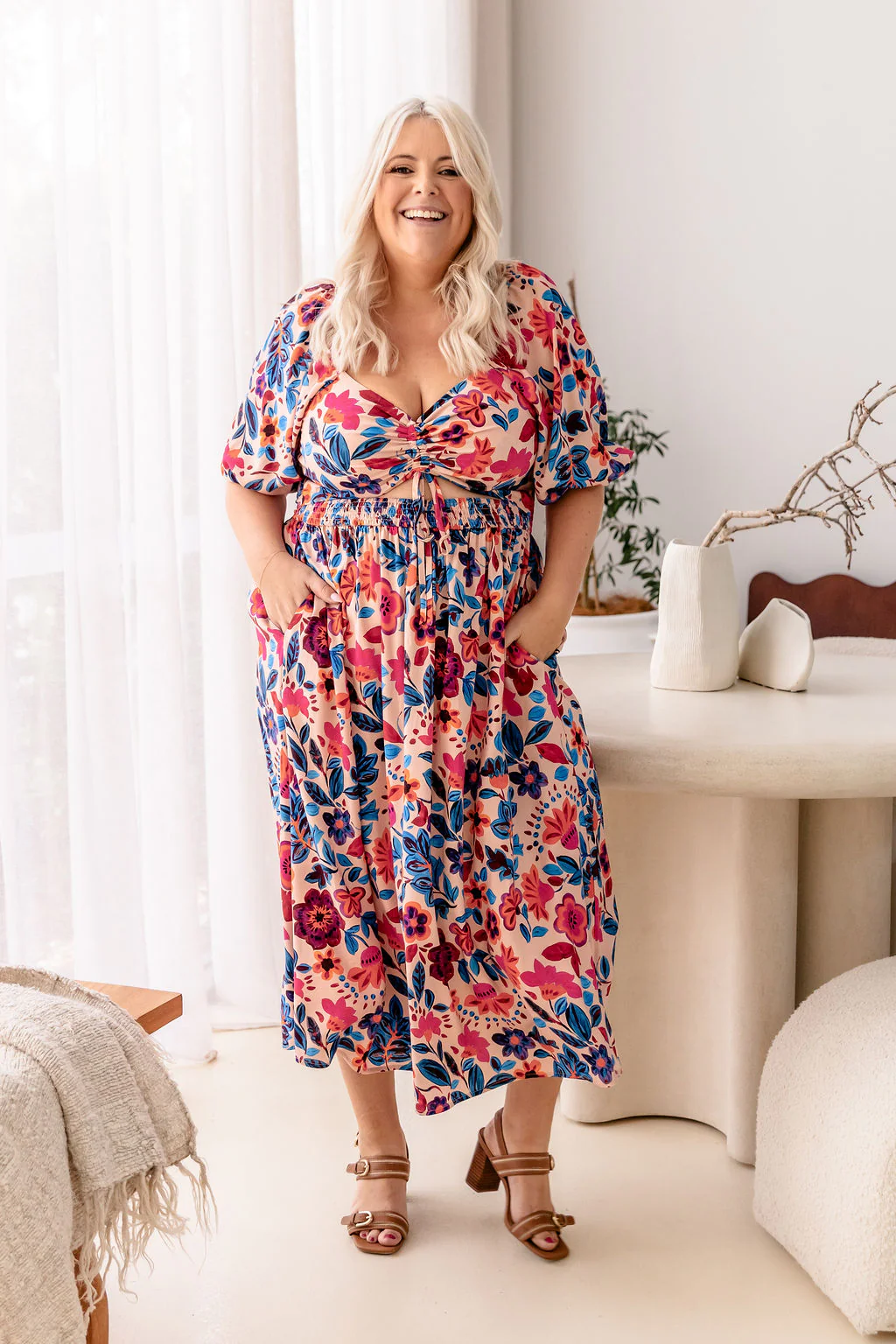 Pippa Cut Out Dress in Jardin - Image 6
