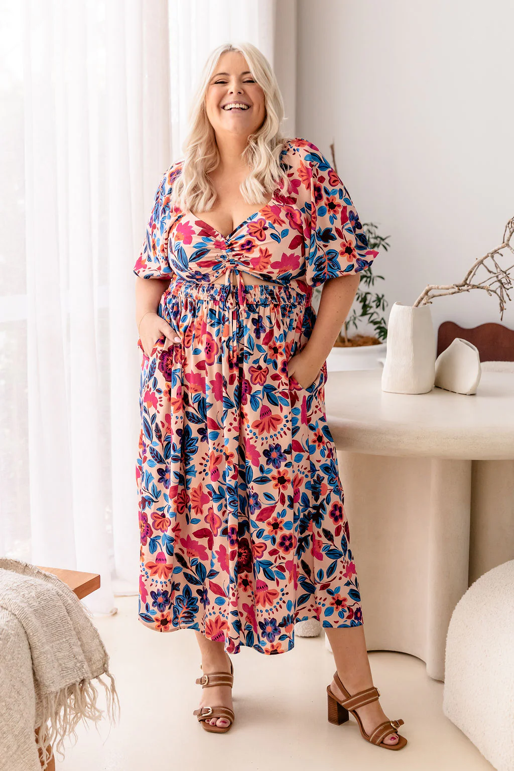 Pippa Cut Out Dress in Jardin - Image 7