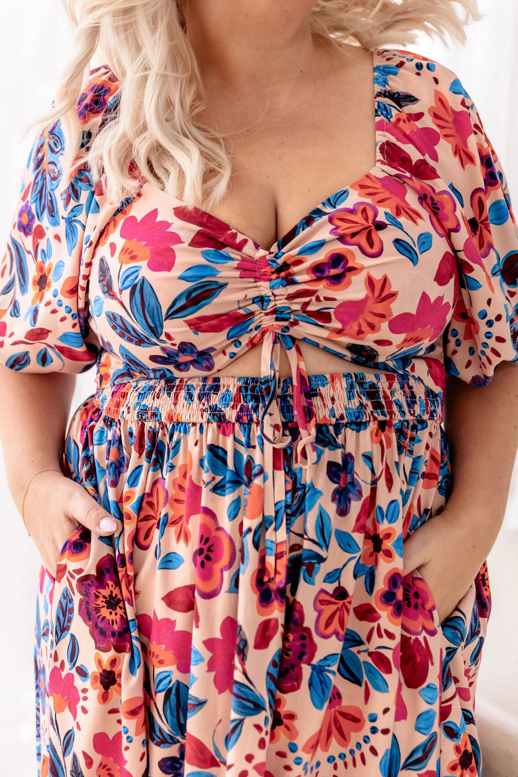 Pippa Cut Out Dress in Jardin - Image 8