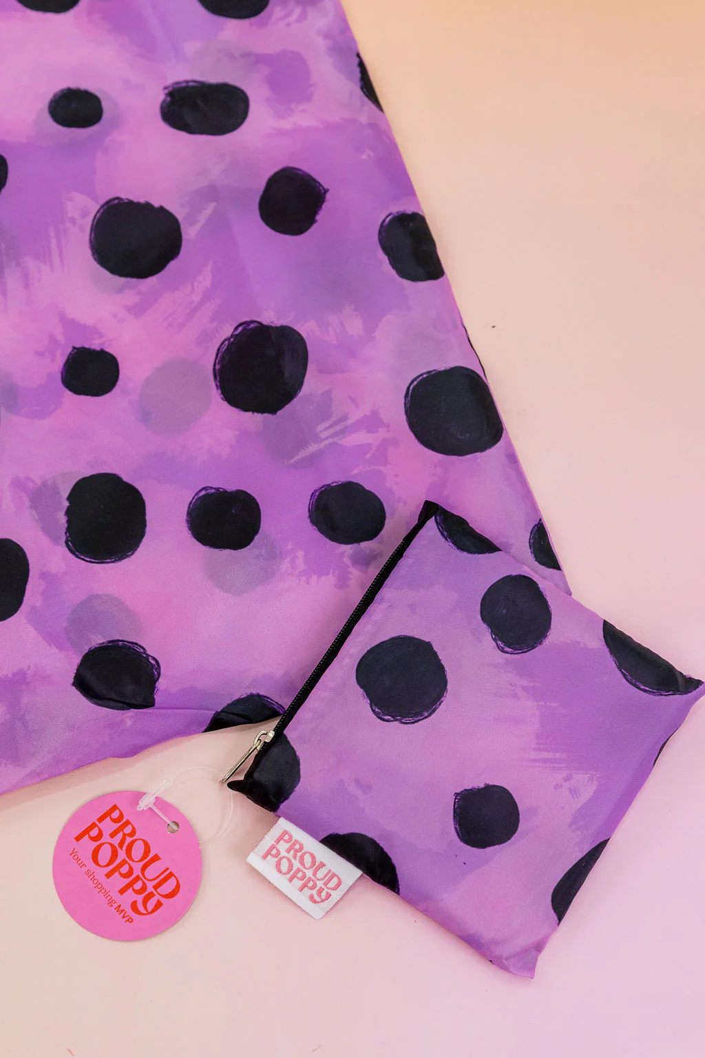 PP Reusable Shopper Bag in Purple Cheetah by Kasey Rainbow - Image 3