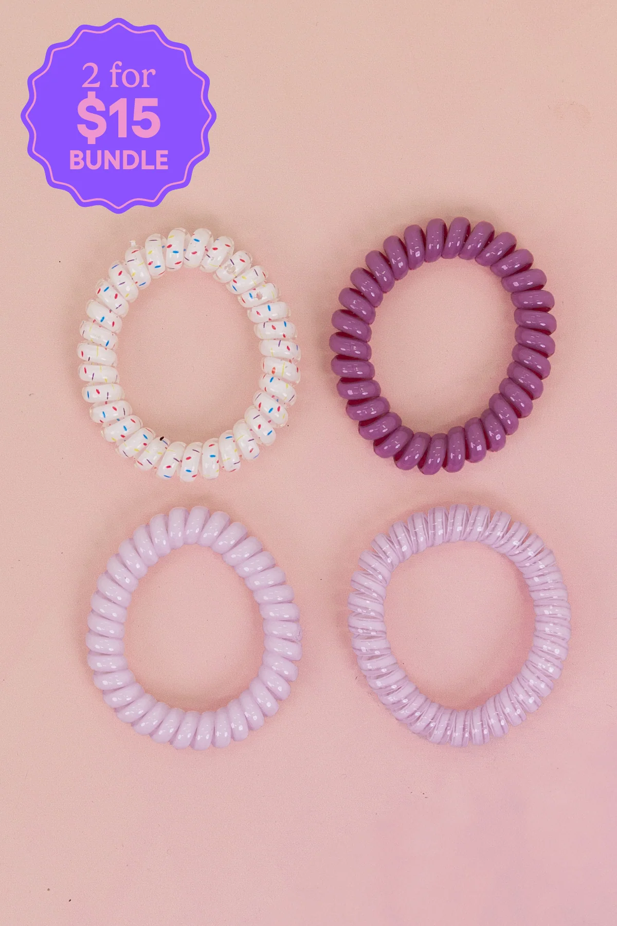 Purple Coil Hair Ties – 4 Pack