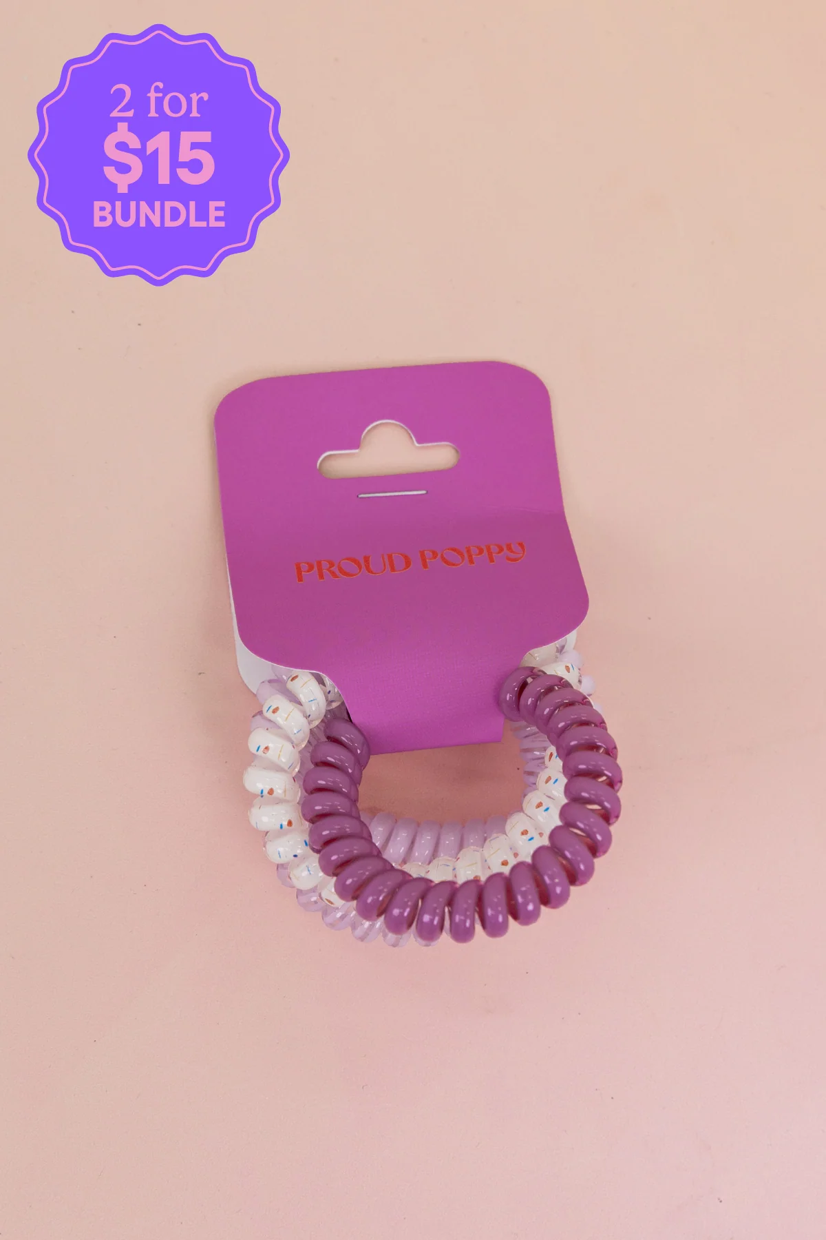 Purple Coil Hair Ties – 4 Pack - Image 2