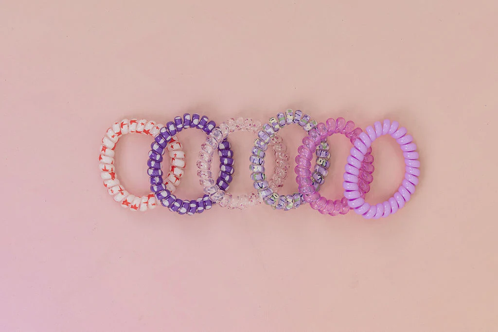 Purple Coil Hair Ties – 6 Pack - Image 2