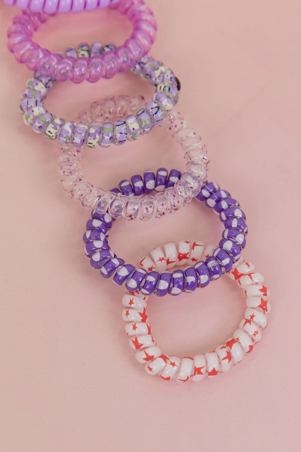 Purple Coil Hair Ties – 6 Pack - Image 4