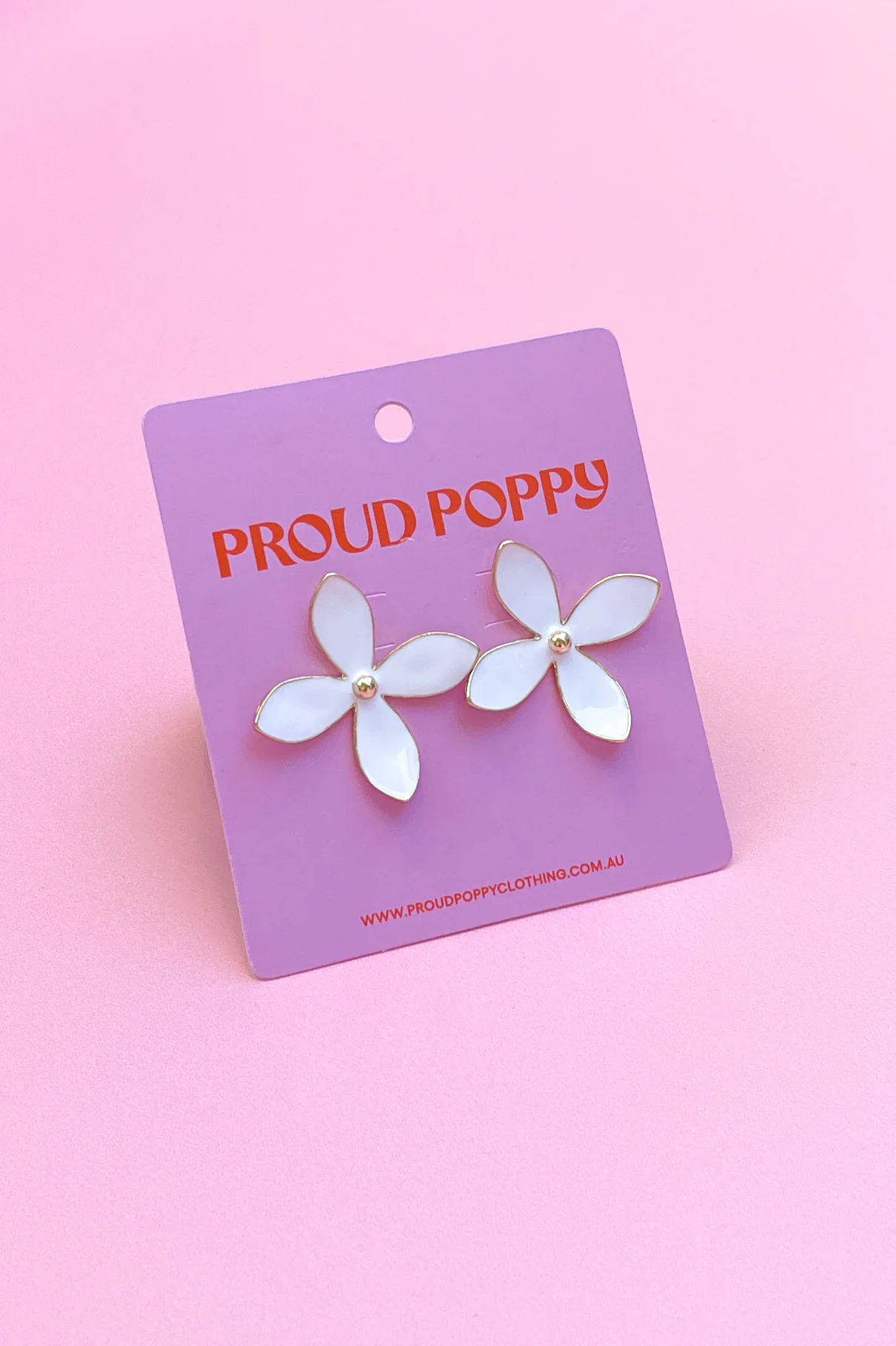 White Flower Earrings