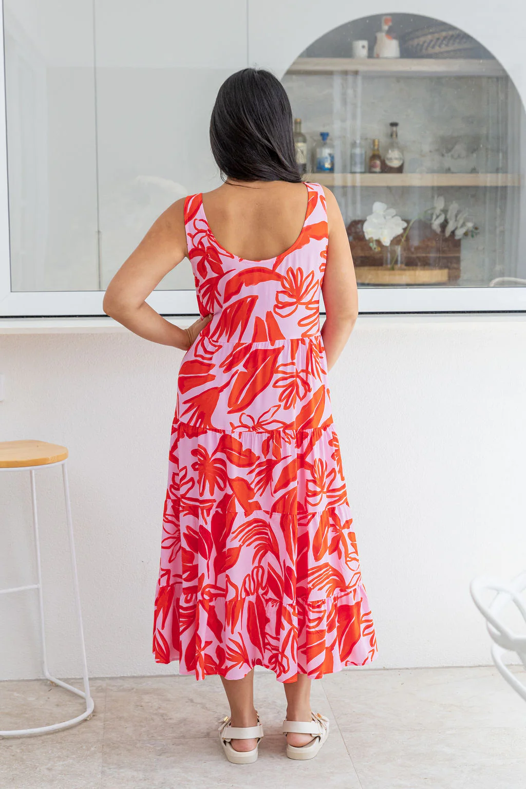 Ronnie Maxi Dress in Blush Fern - Image 12