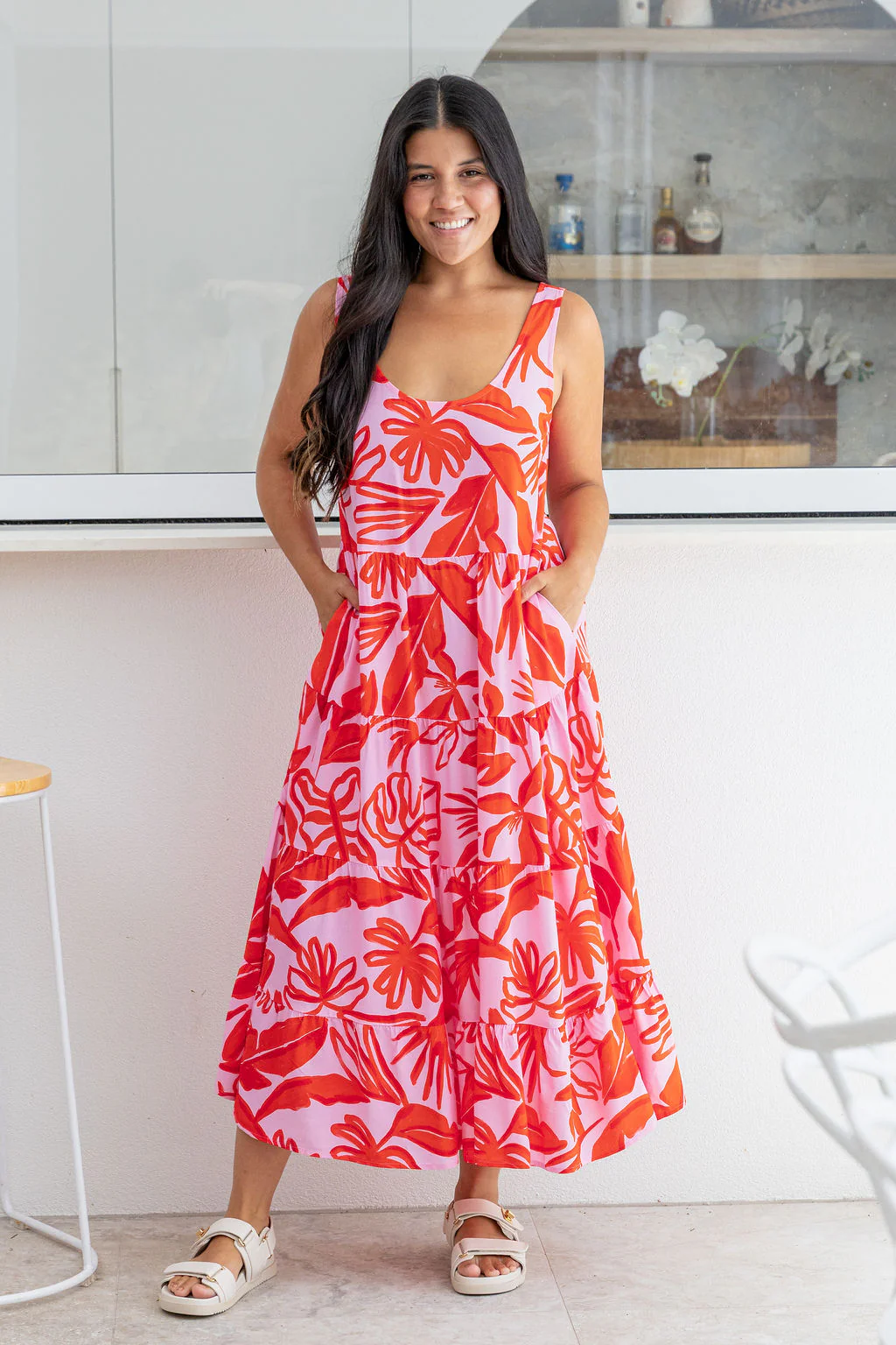Ronnie Maxi Dress in Blush Fern - Image 5