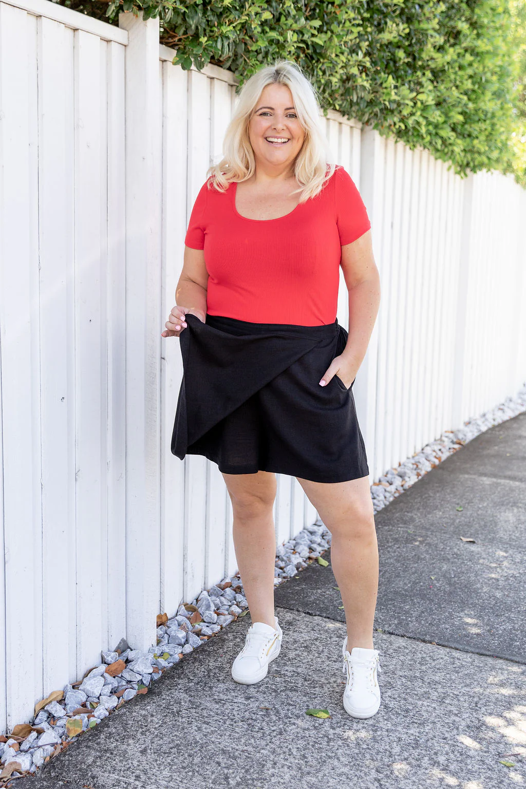 Samara Linen Blend Skort in Black - Image 11