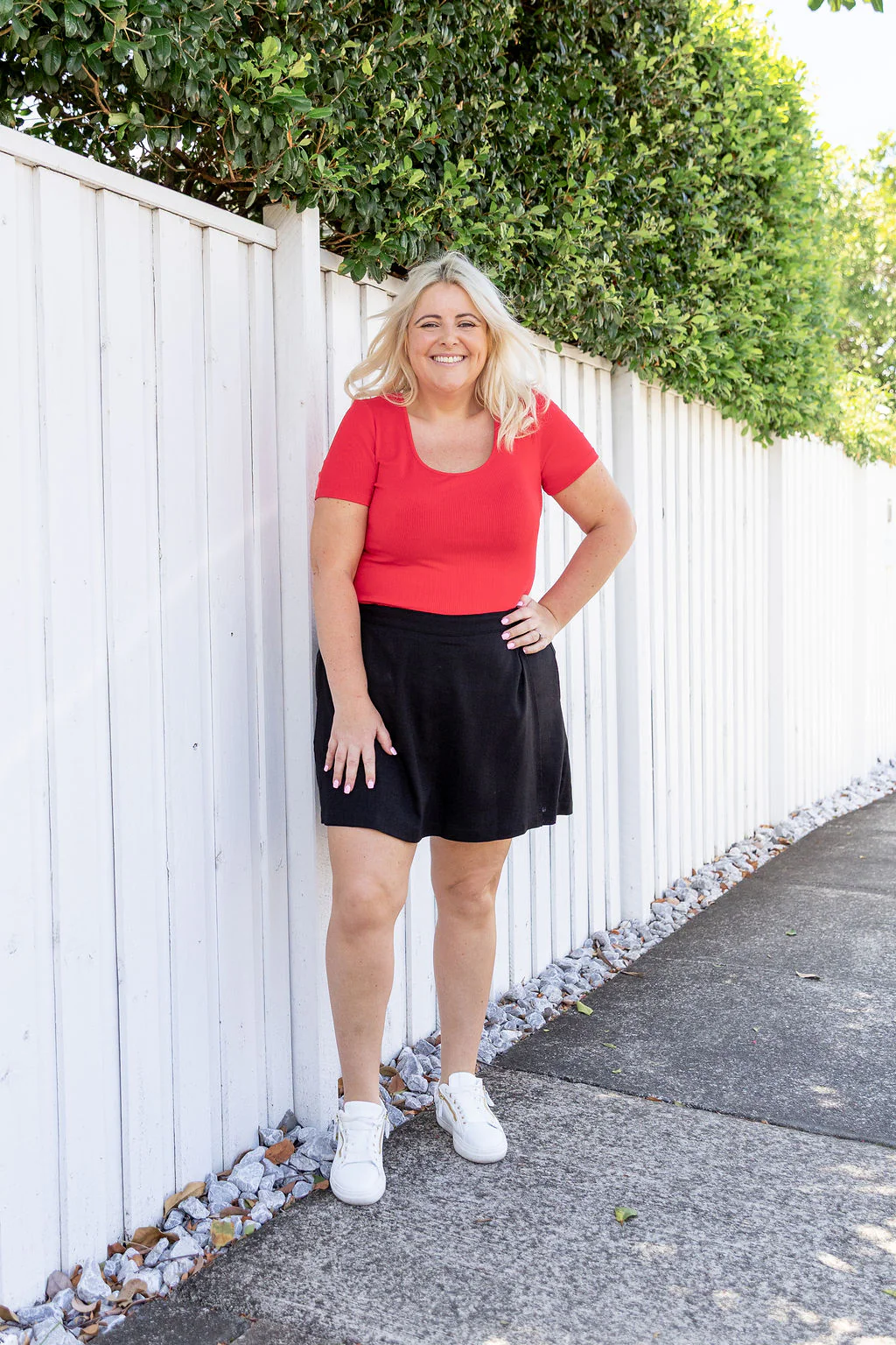Samara Linen Blend Skort in Black - Image 3