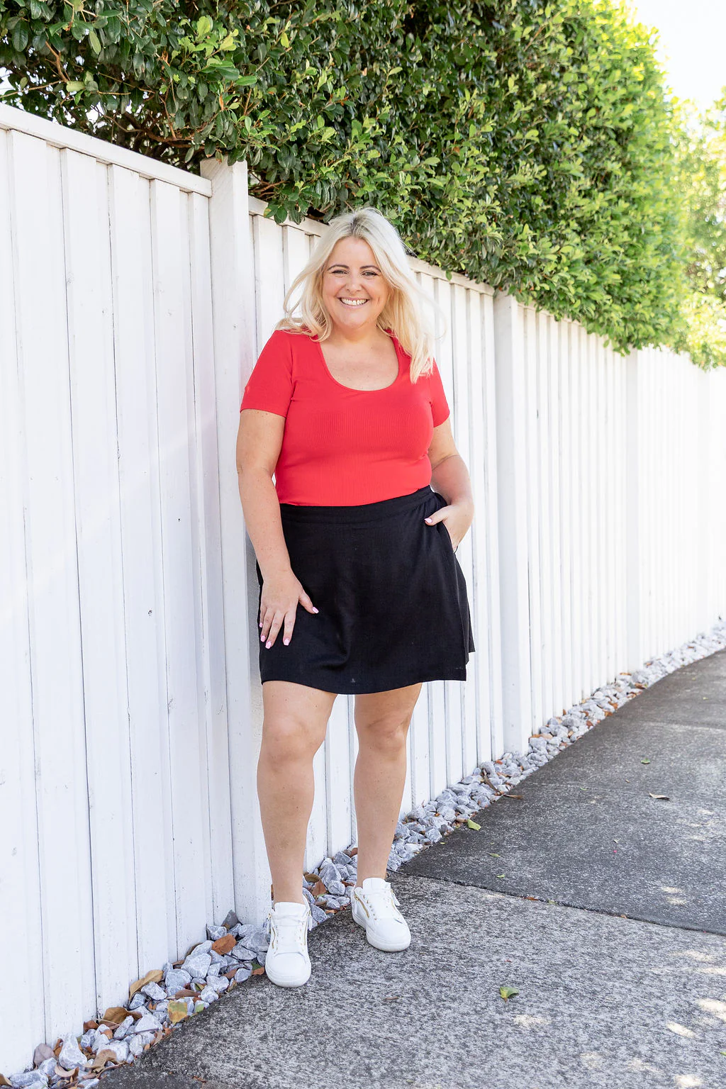 Samara Linen Blend Skort in Black - Image 4