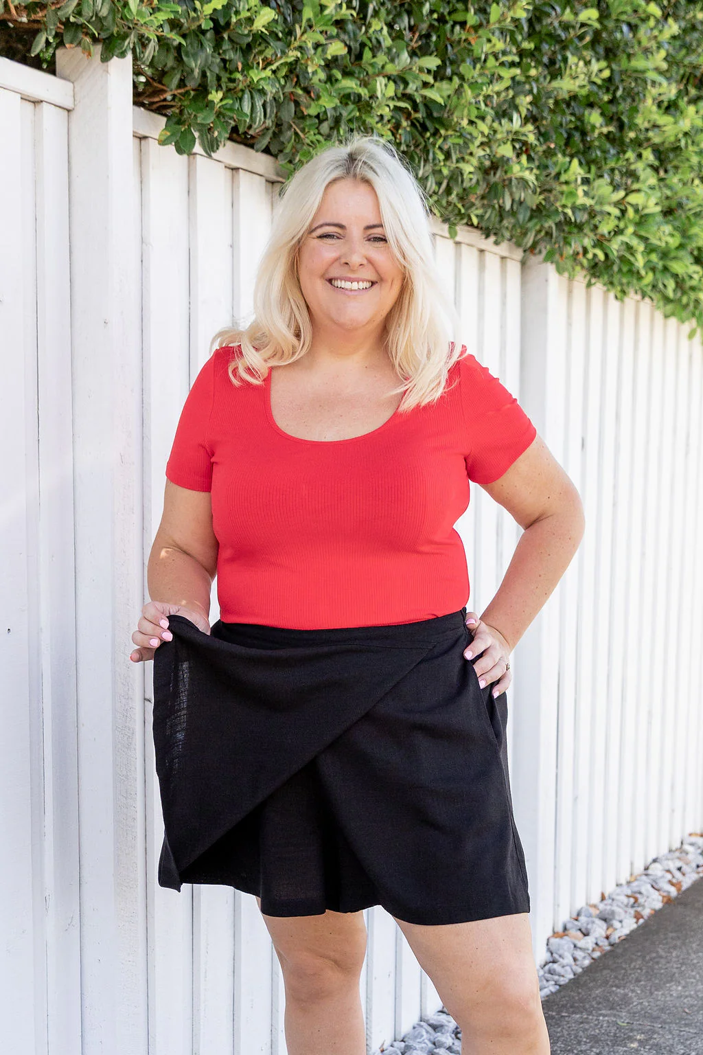 Samara Linen Blend Skort in Black - Image 8