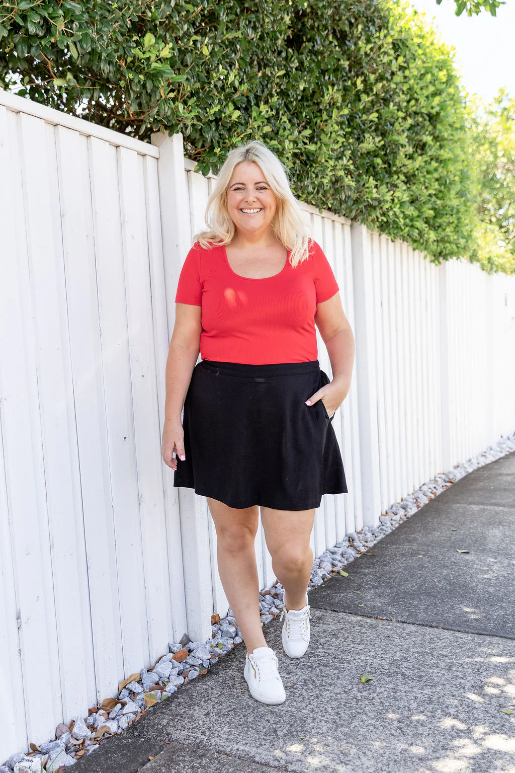 Samara Linen Blend Skort in Black - Image 9