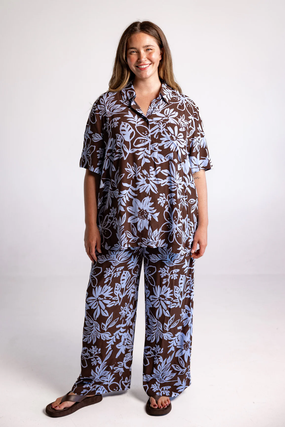 Samara Shirt in Blue Lani Chocolate - Image 4