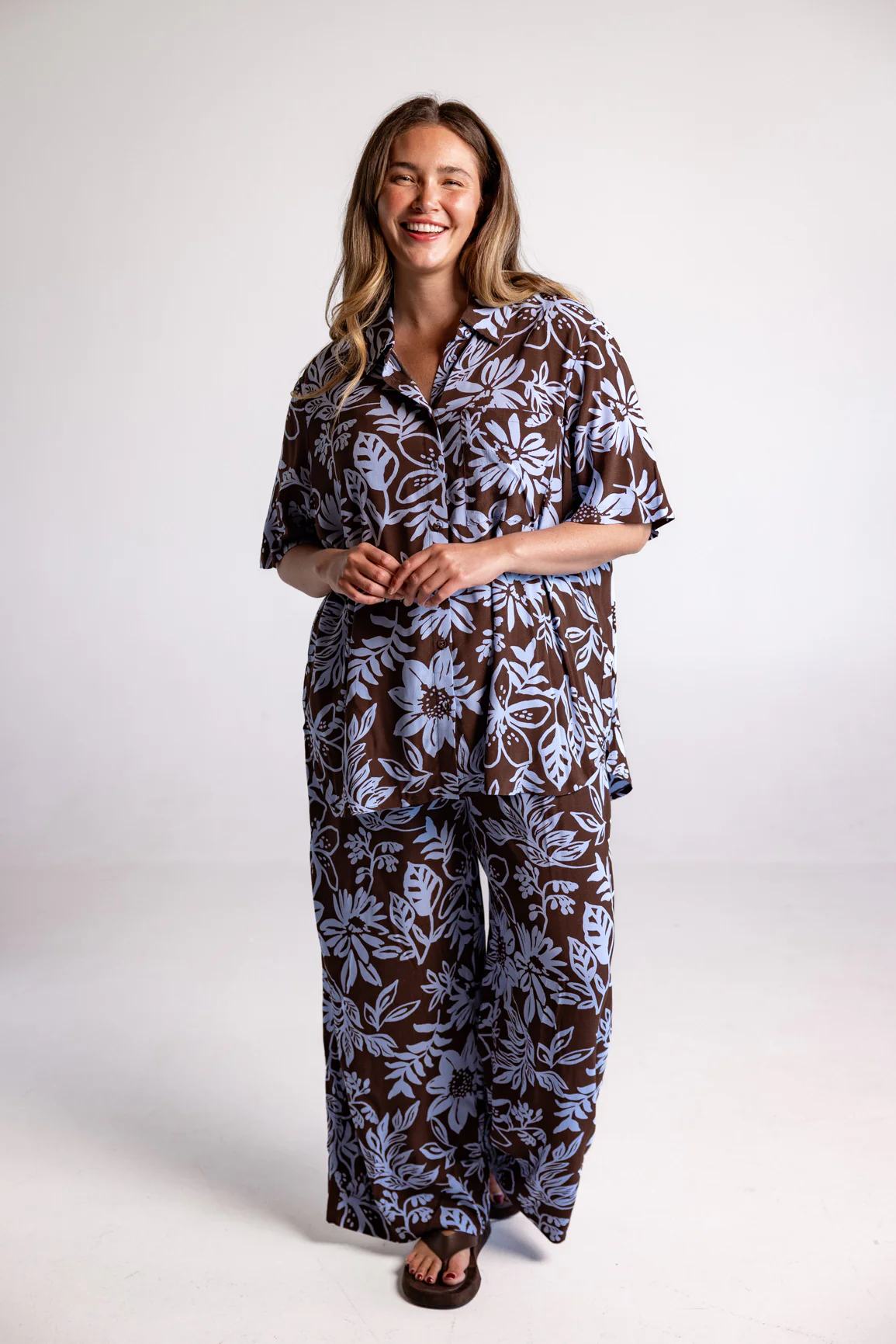 Samara Shirt in Blue Lani Chocolate - Image 5