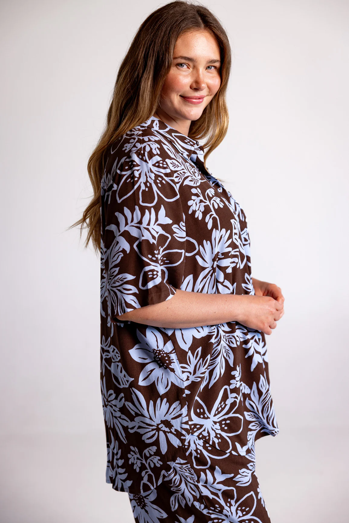 Samara Shirt in Blue Lani Chocolate - Image 6