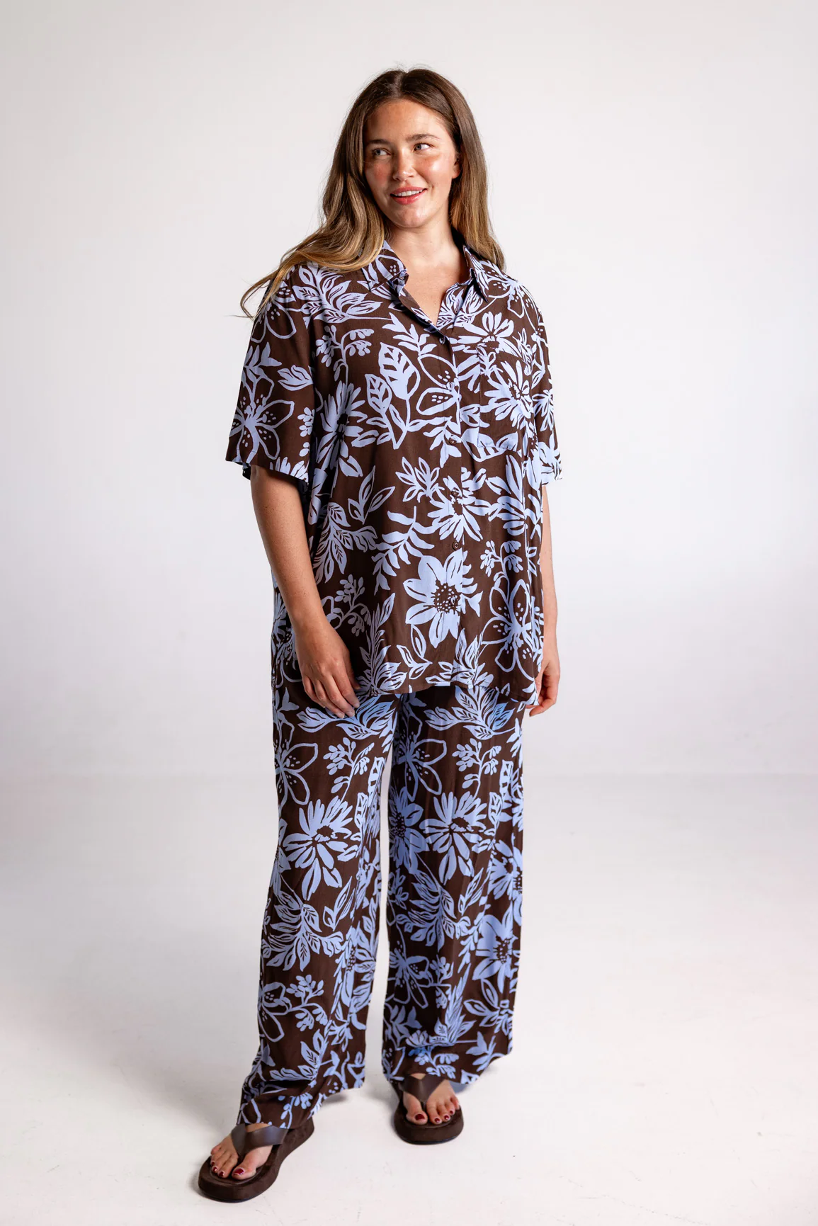 Samara Shirt in Blue Lani Chocolate - Image 7