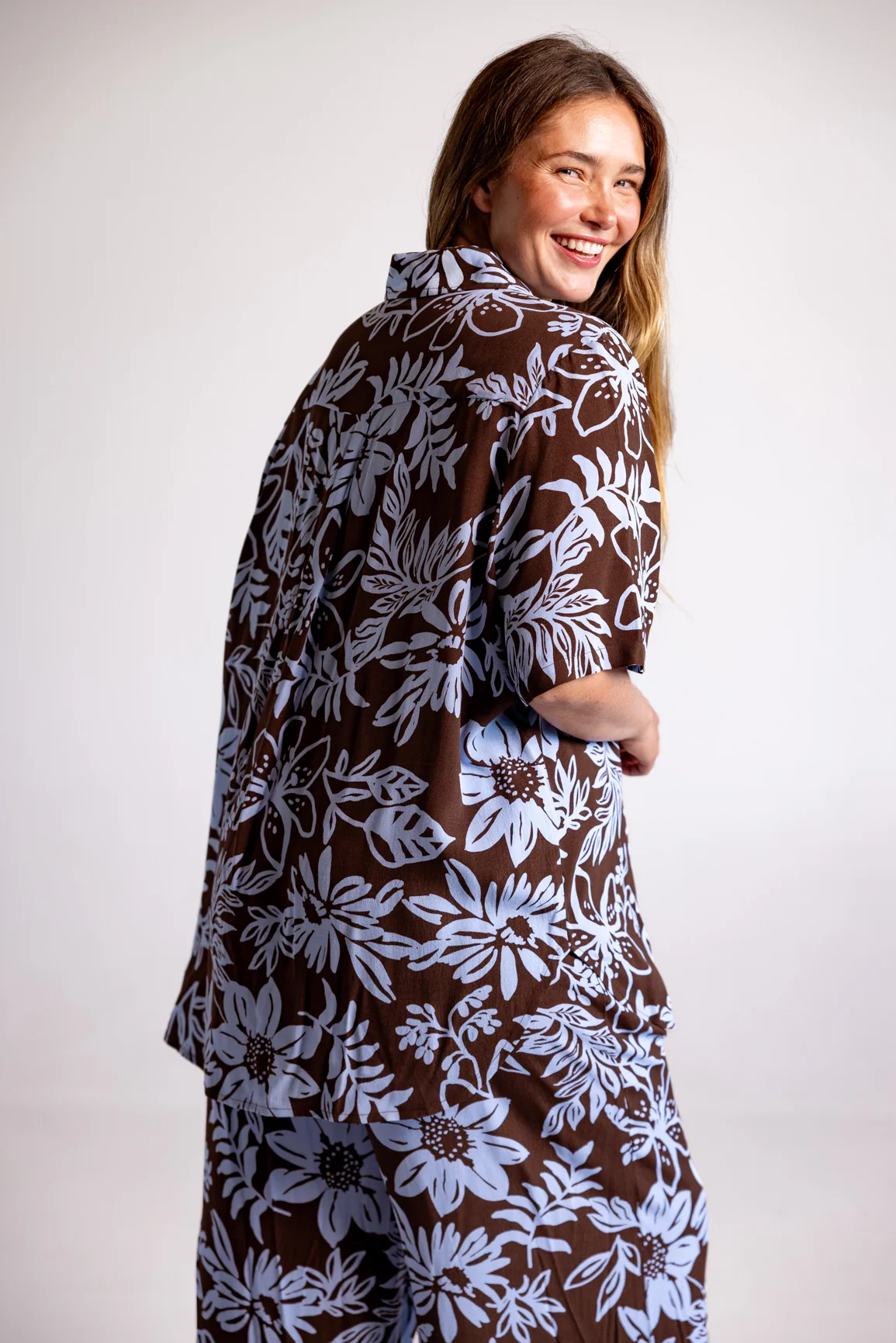 Samara Shirt in Blue Lani Chocolate - Image 8