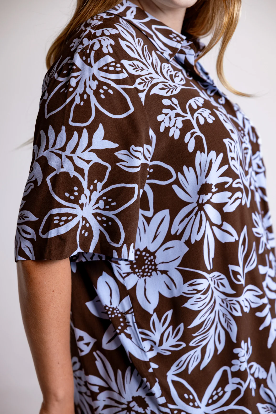 Samara Shirt in Blue Lani Chocolate - Image 9
