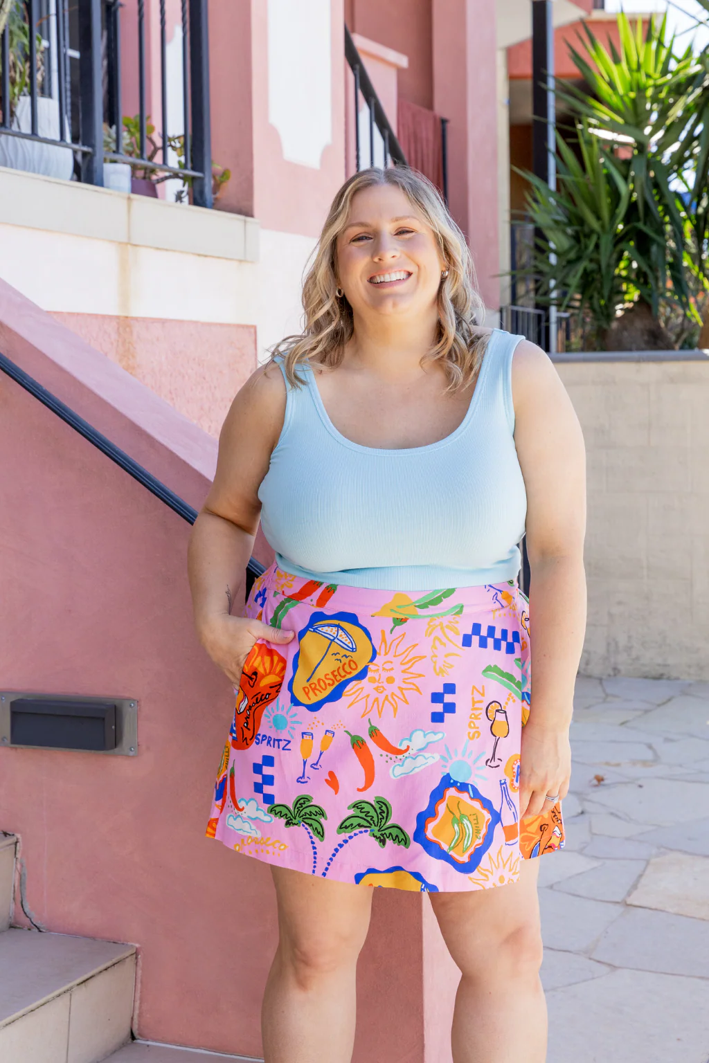 Samara Linen Blend Skort in Cin Cin - Image 2