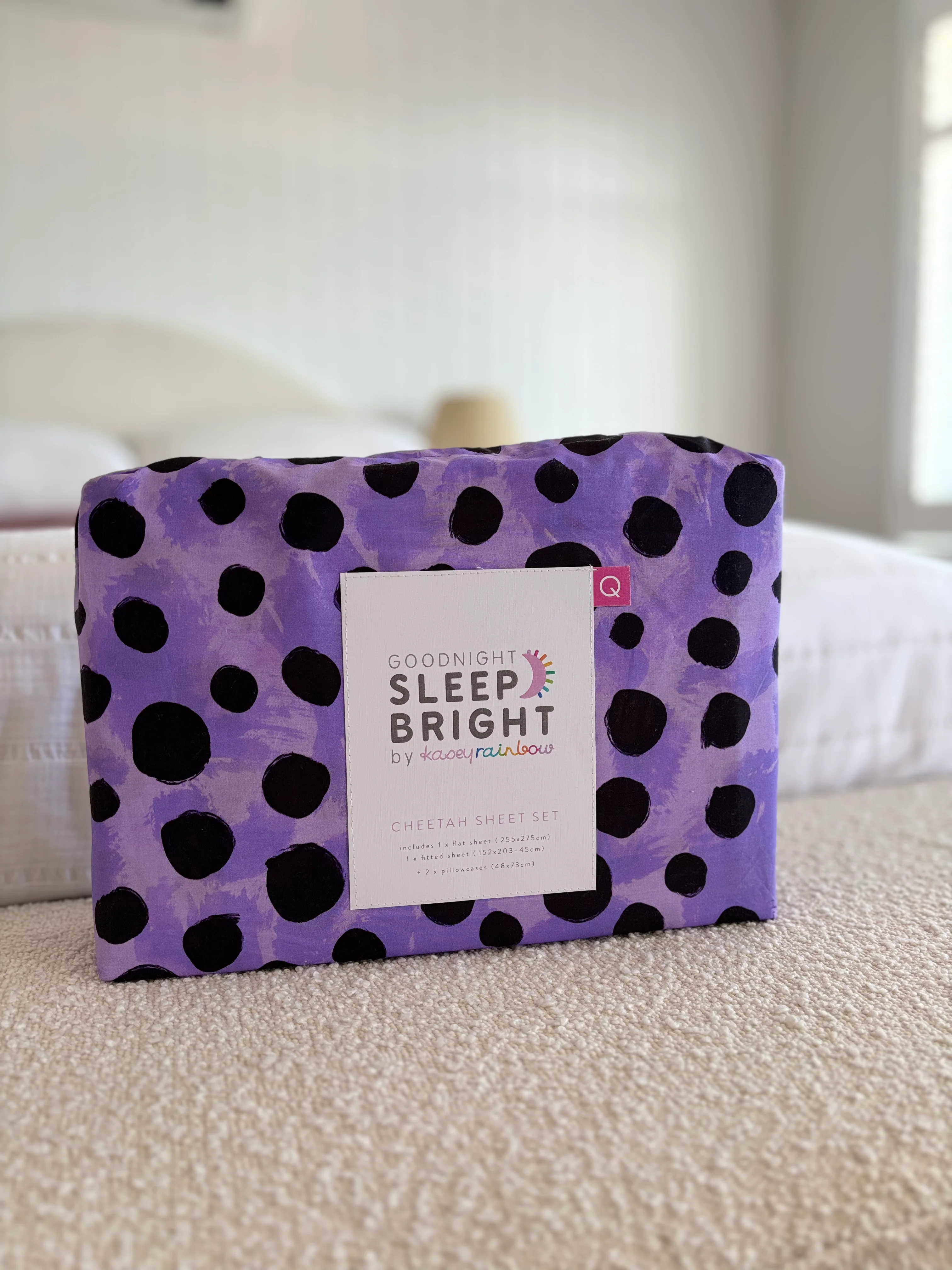 Sheet Set in Purple Cheetah by Kasey Rainbow - Image 2