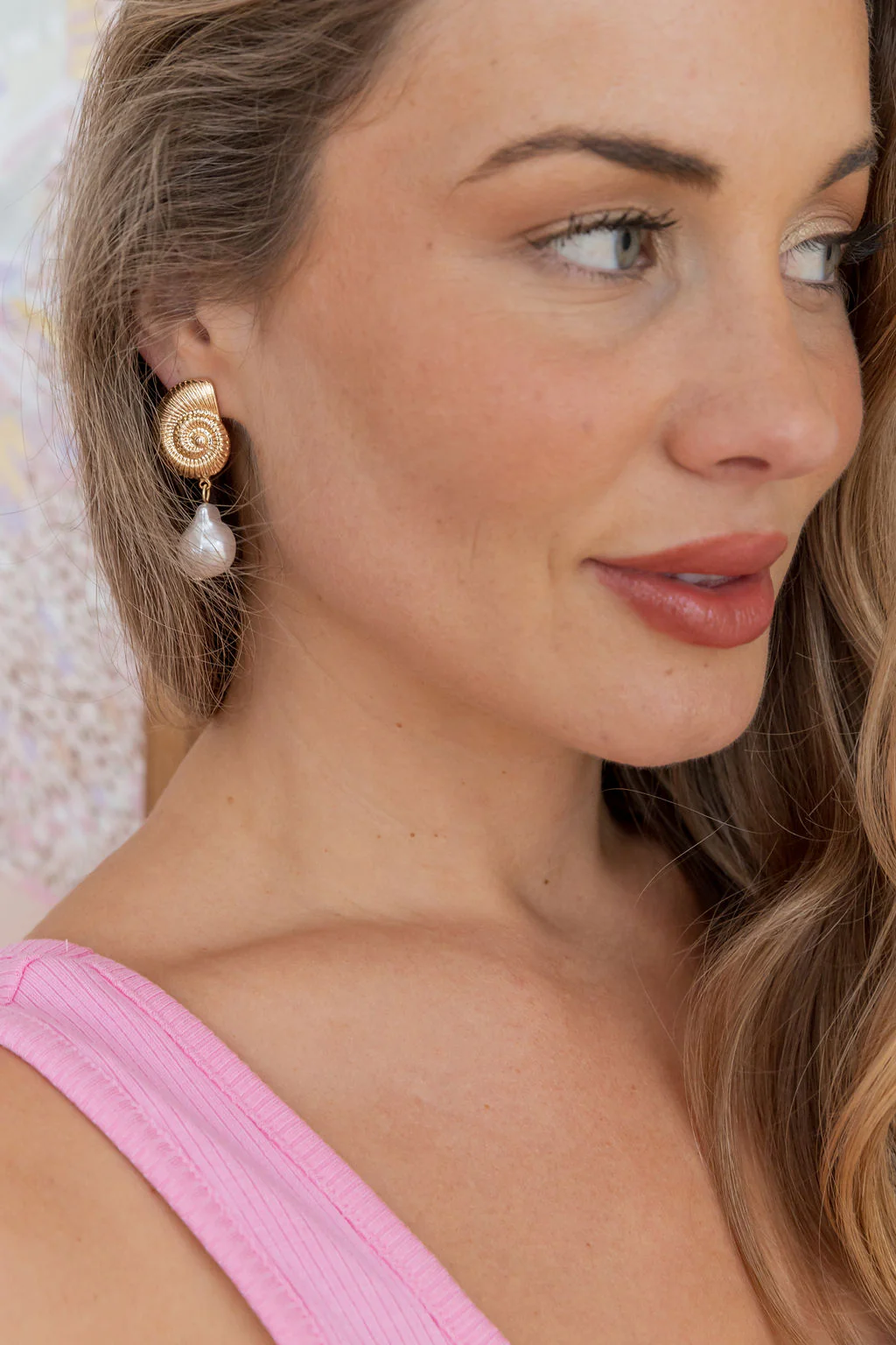 Shell Pearl Drop Earrings