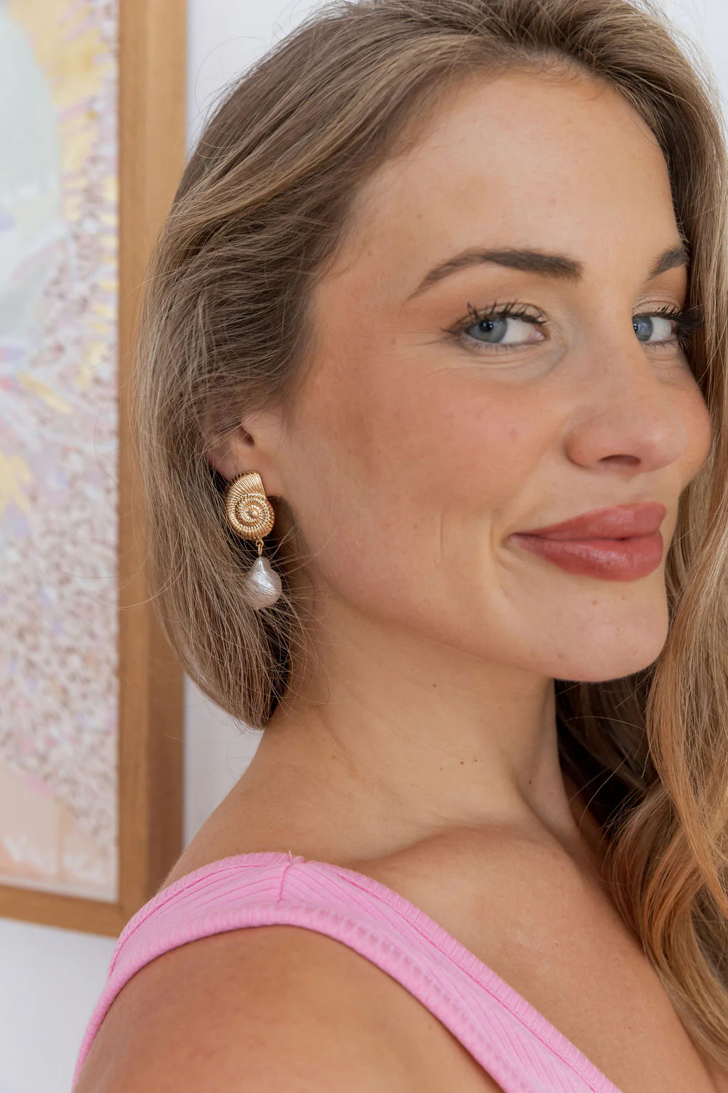 Shell Pearl Drop Earrings - Image 5