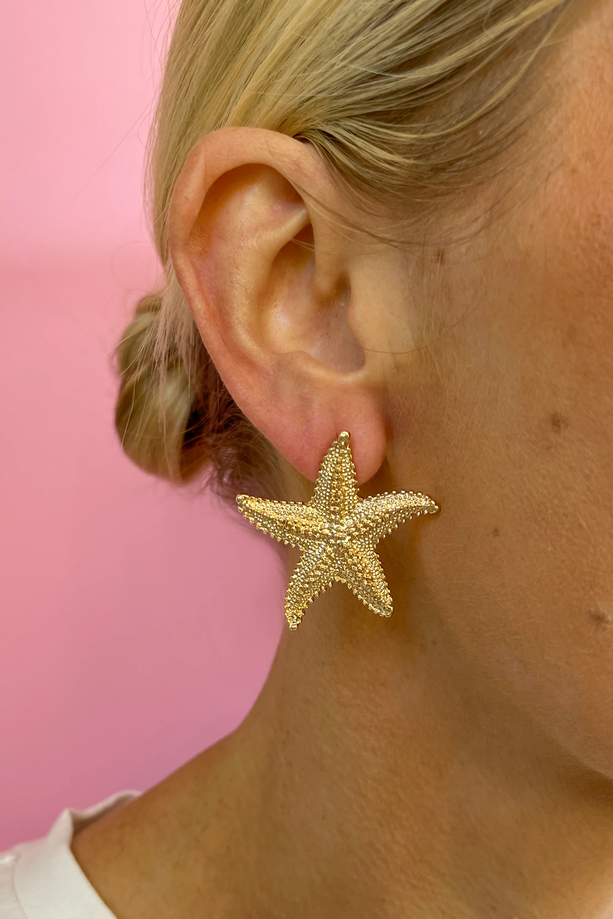 Gold Starfish Earrings - Image 2