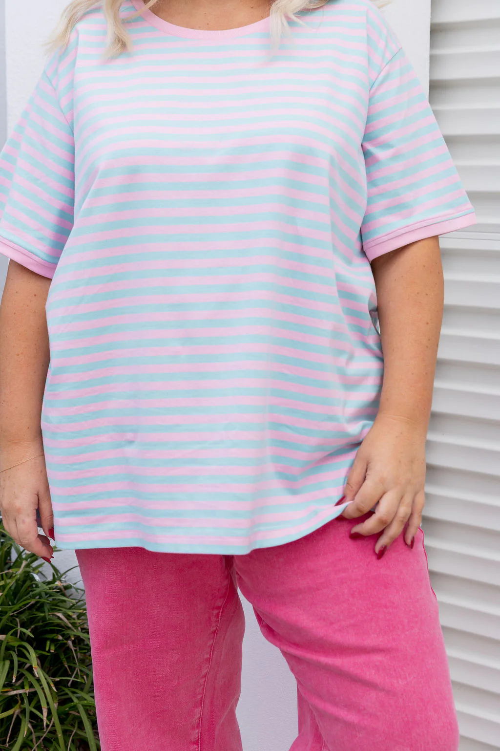 Striped Tee in Blue/Lilac - Image 10
