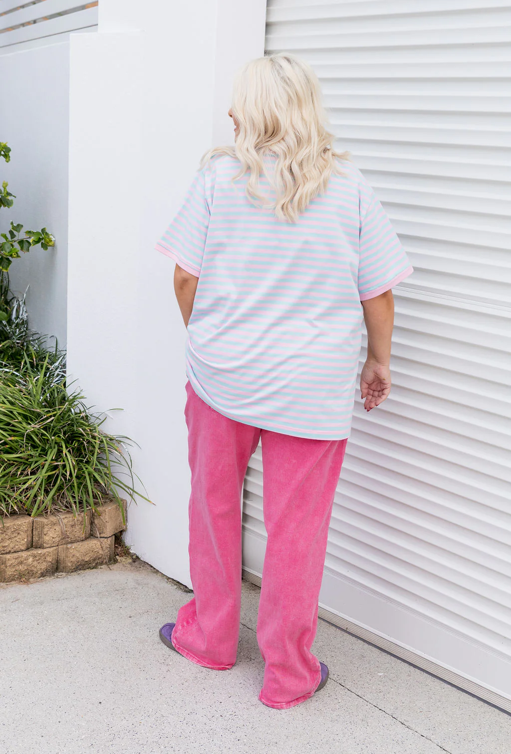 Striped Tee in Blue/Lilac - Image 11
