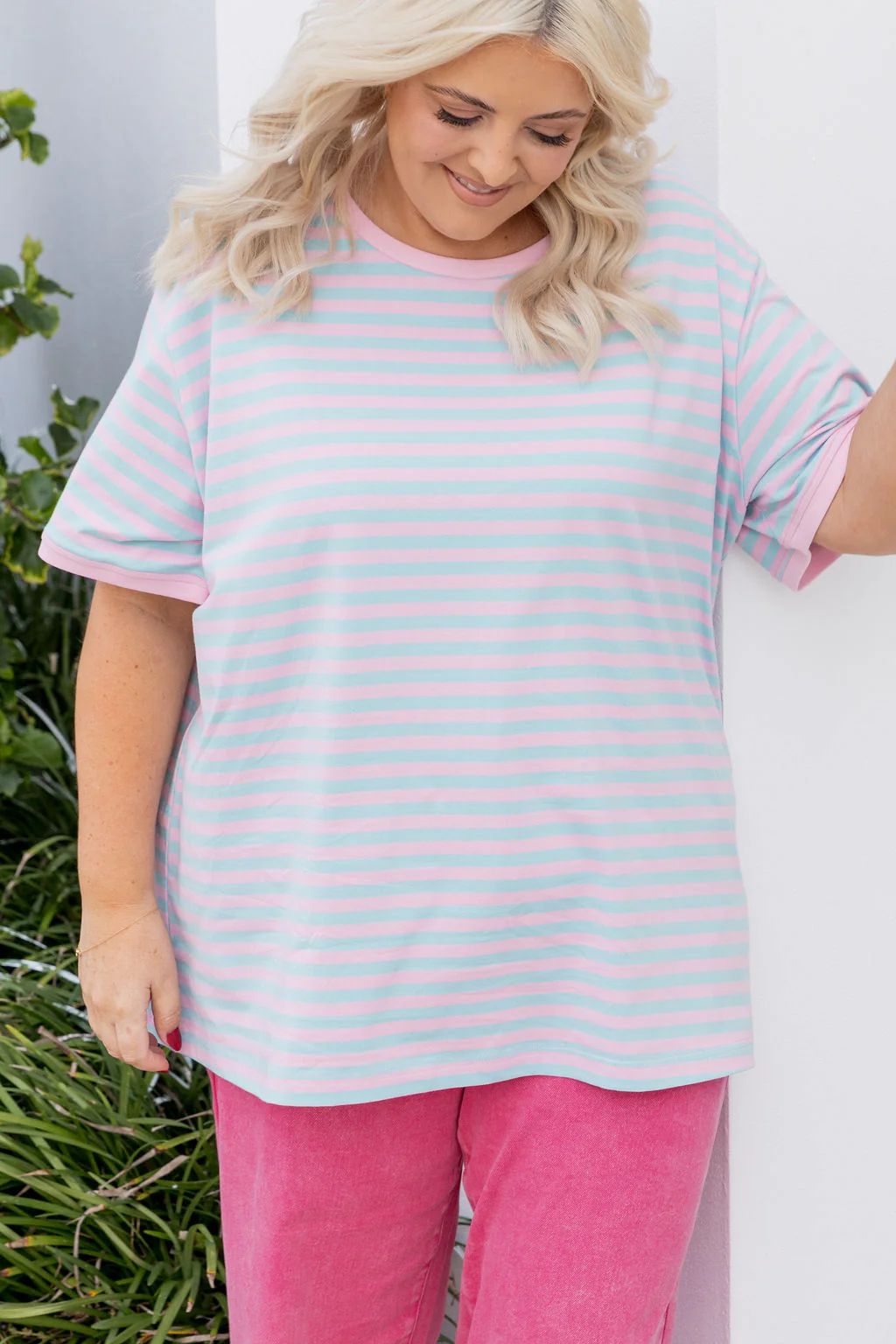 Striped Tee in Blue/Lilac - Image 4