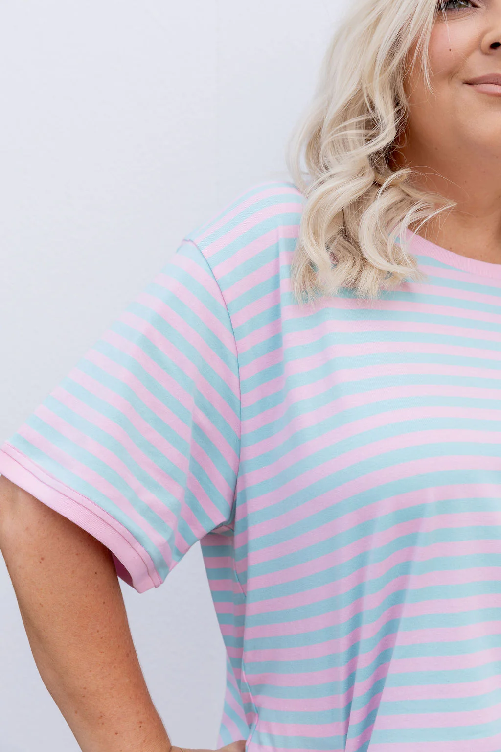 Striped Tee in Blue/Lilac - Image 6