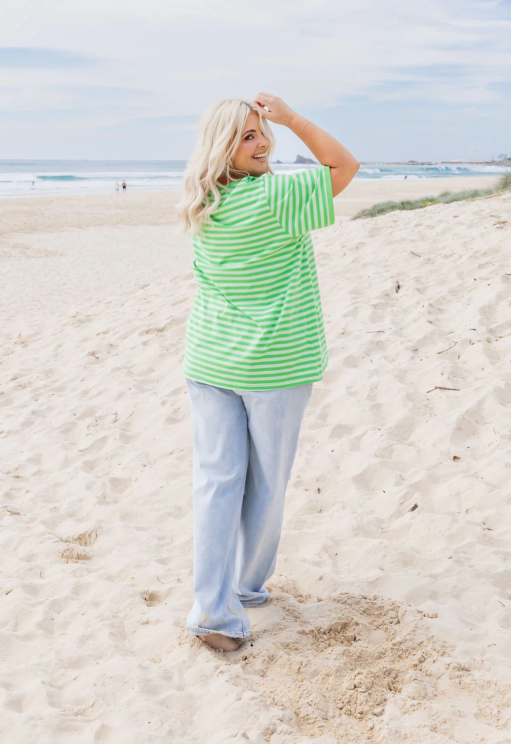 Striped Tee in Green/Light Green - Image 10