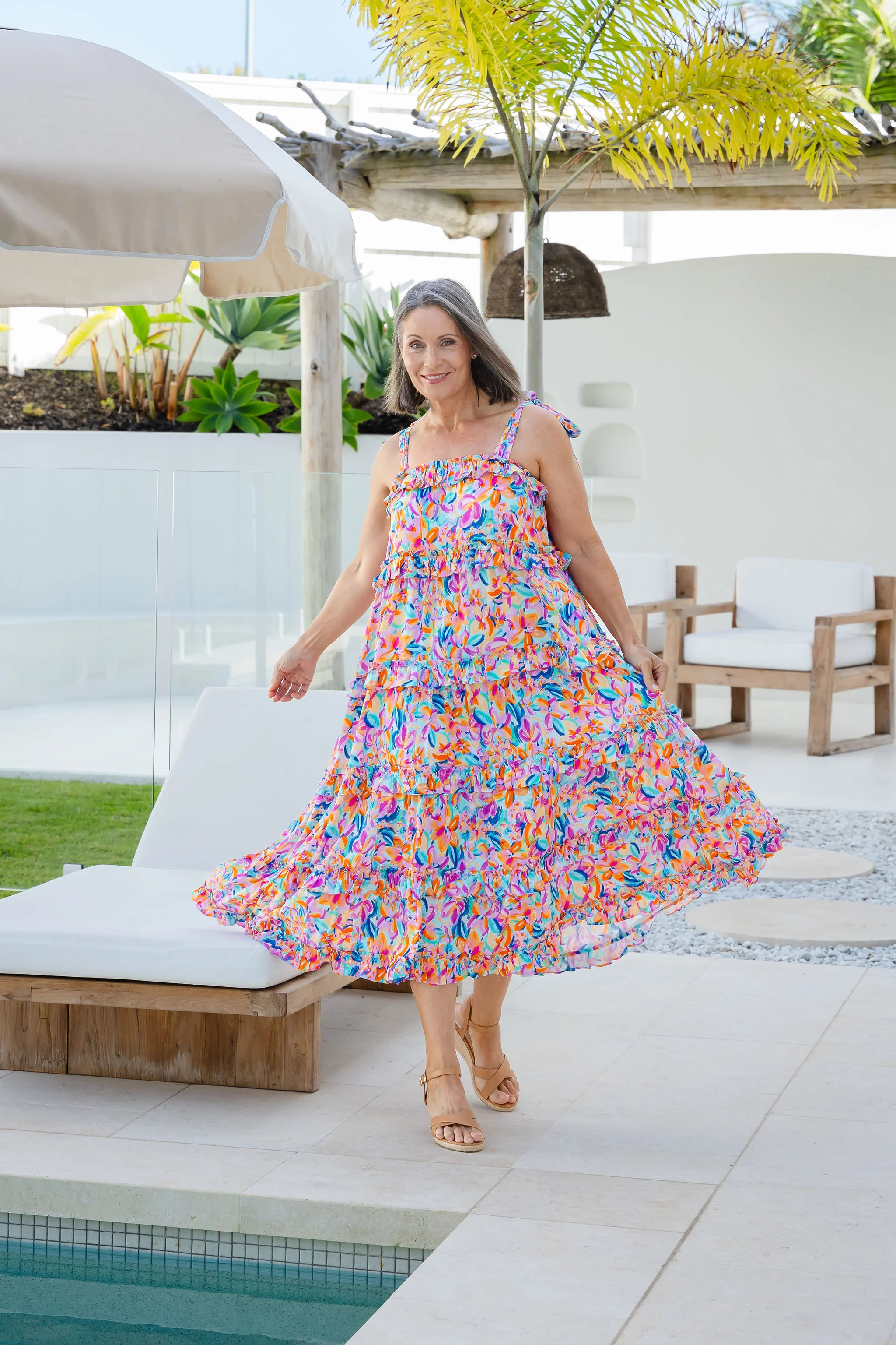 Talia Midi Dress in Carnival Floral - Image 3