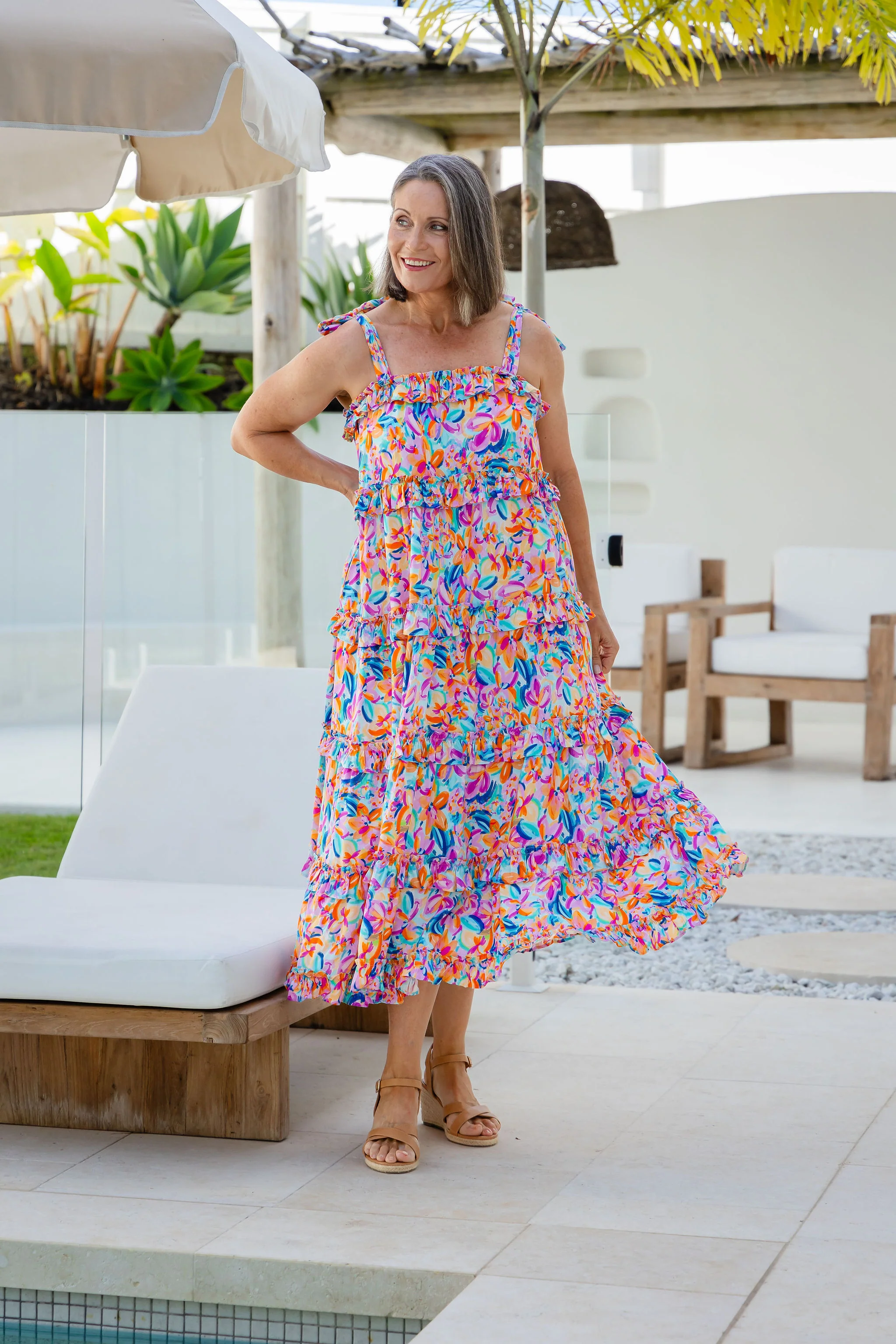 Talia Midi Dress in Carnival Floral - Image 5