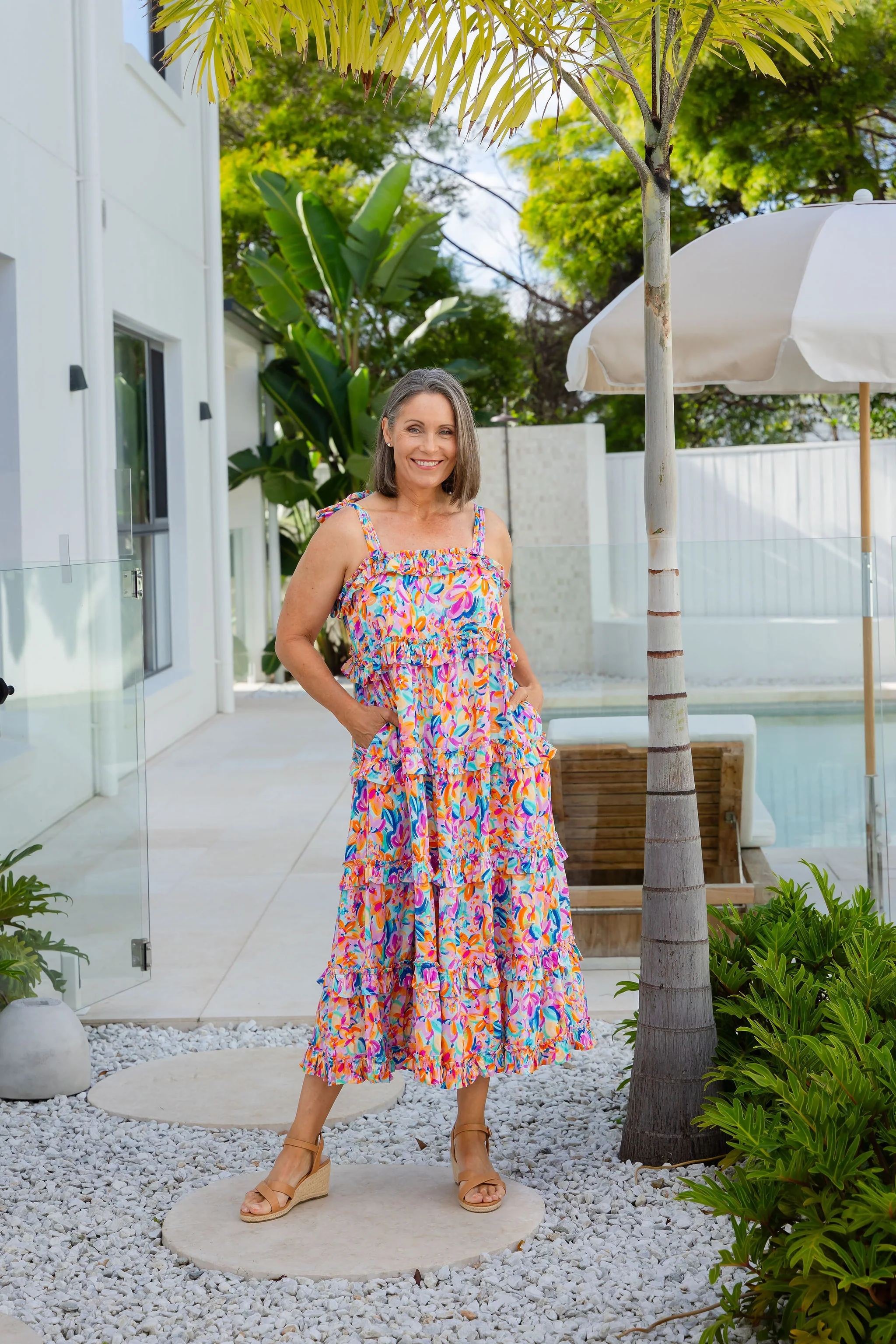 Talia Midi Dress in Carnival Floral - Image 7