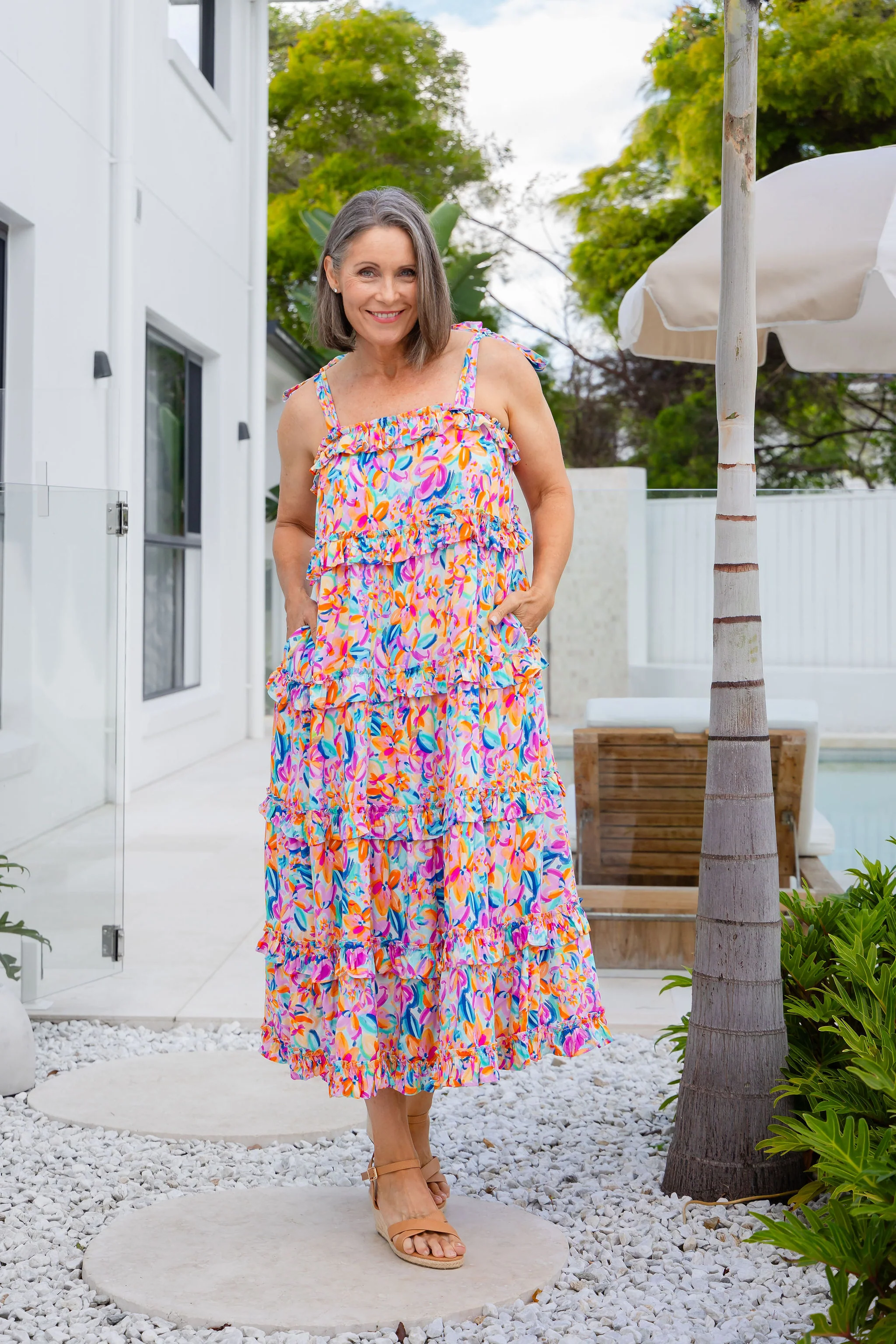 Talia Midi Dress in Carnival Floral - Image 8