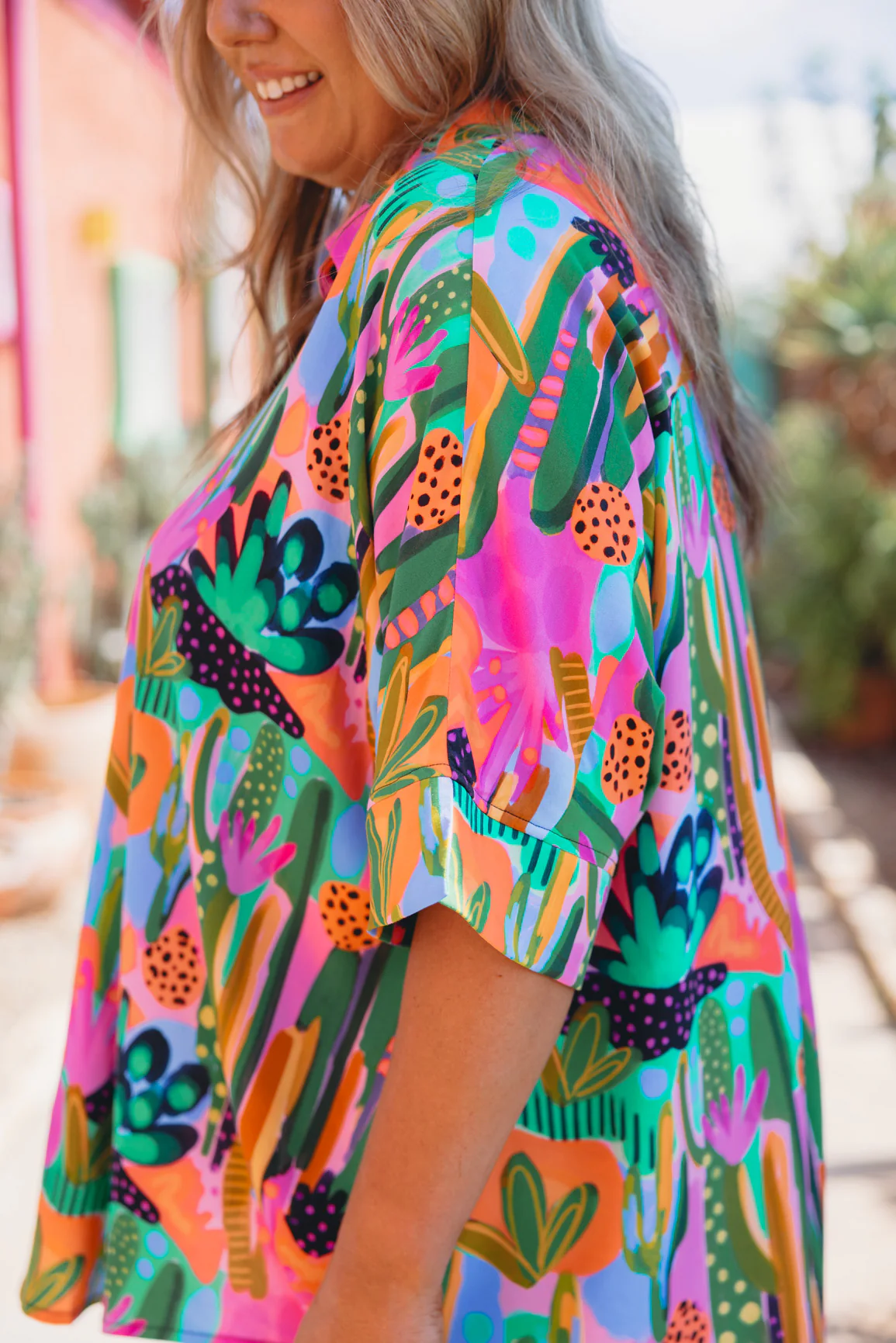 Tammin Shirt in Neon Cactus Country by Deb McNaughton - Image 8