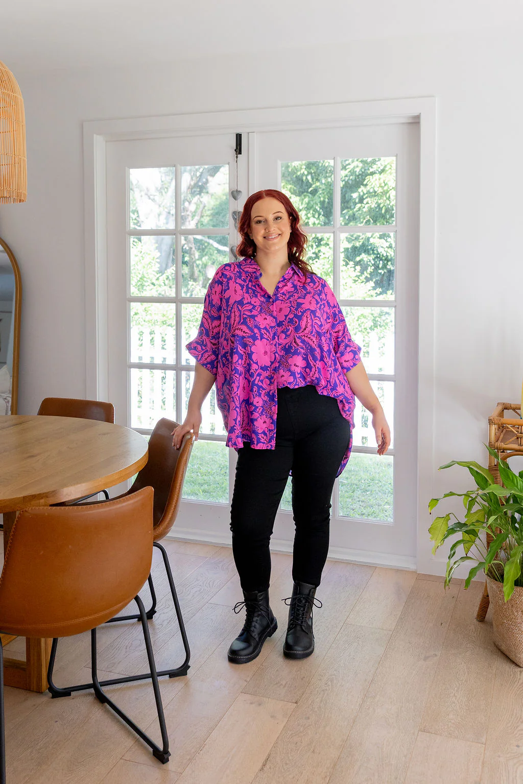 Tammin Shirt in Purple Blooms - Image 10