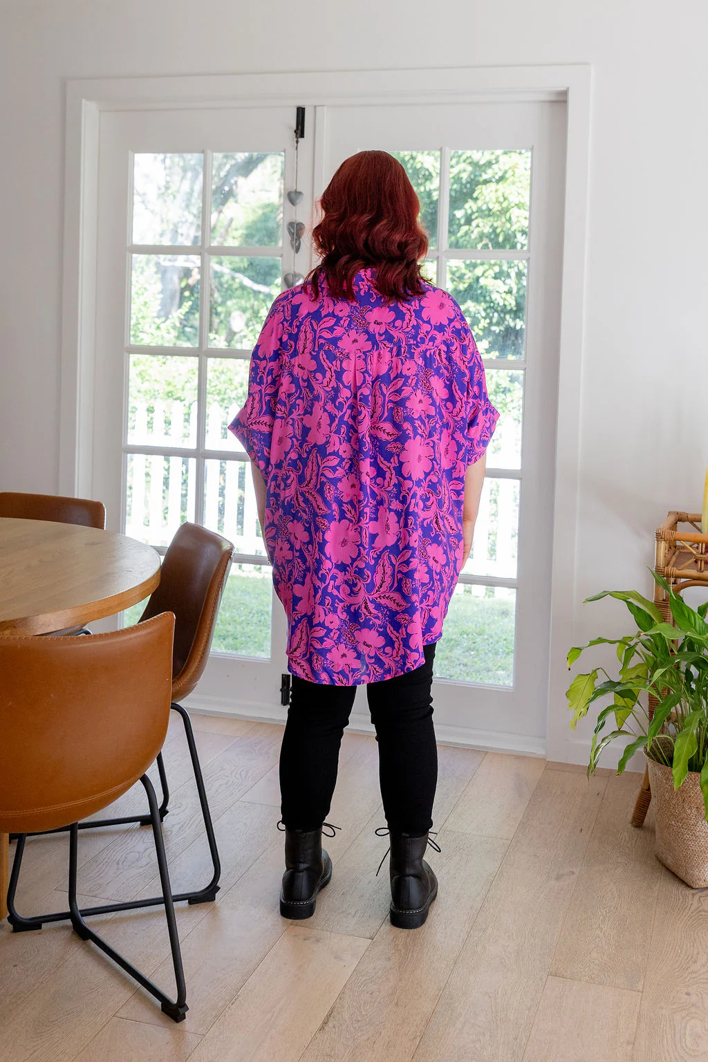 Tammin Shirt in Purple Blooms - Image 11