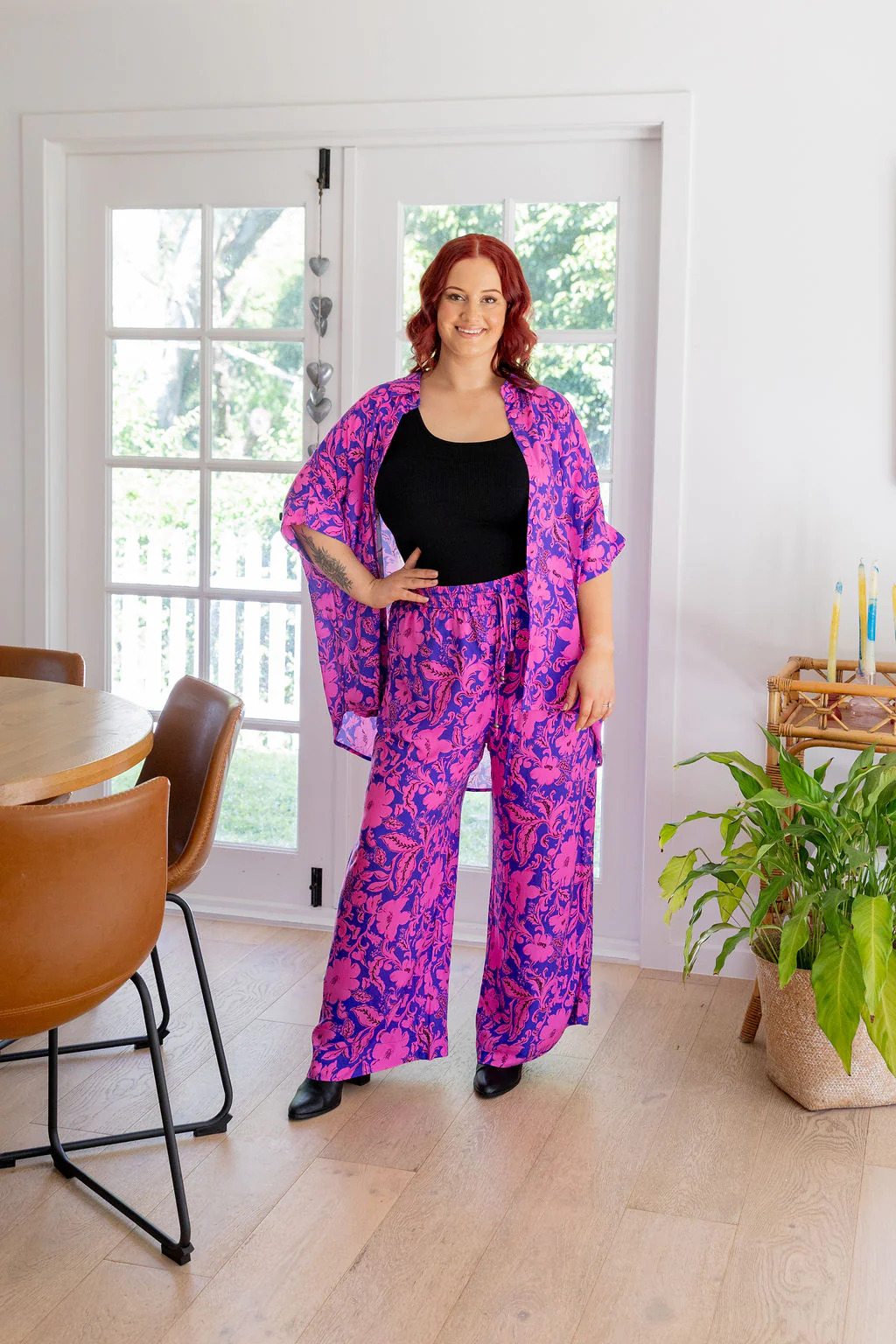 Tammin Shirt in Purple Blooms - Image 4